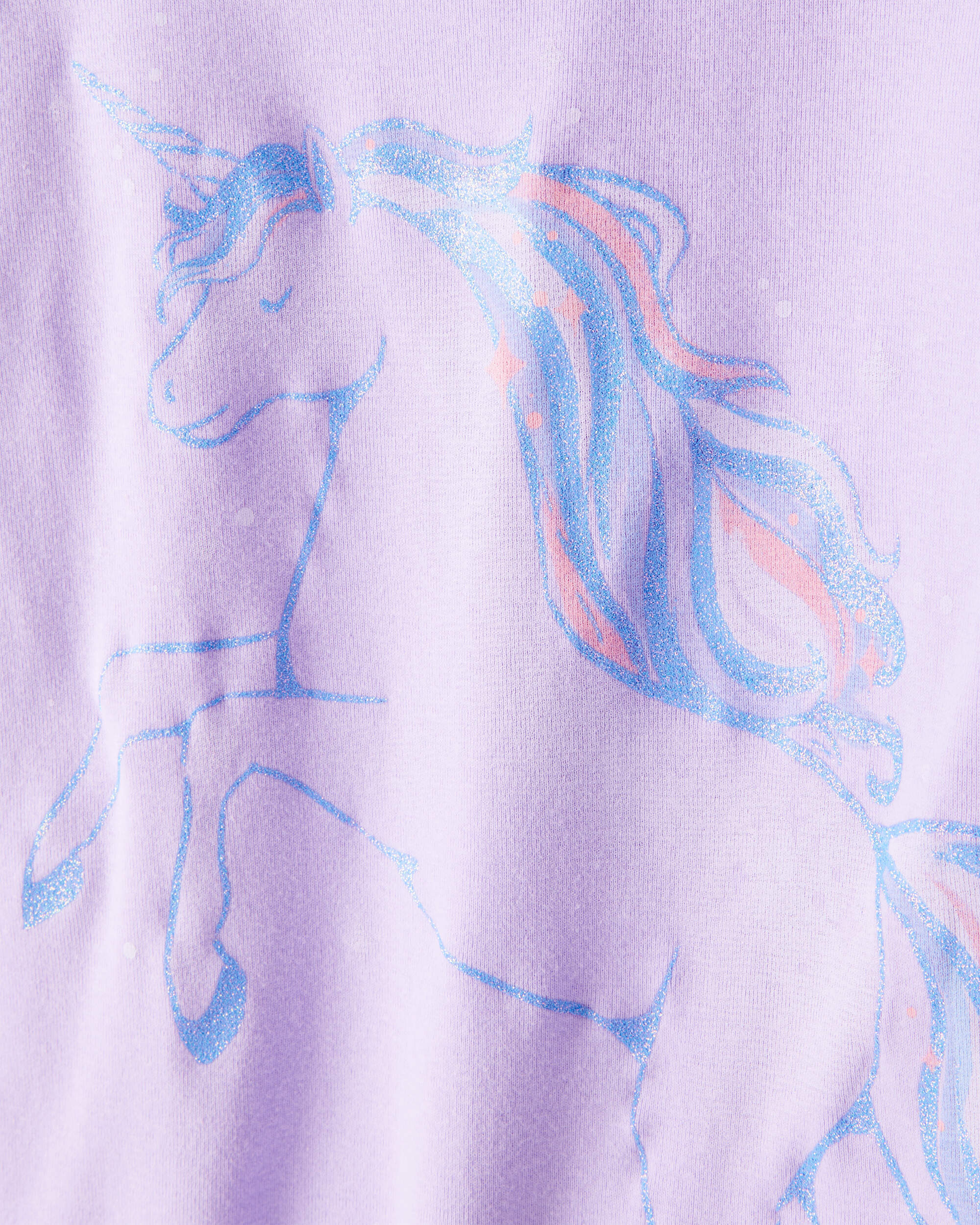 Girls Unicorn Print 100% Cotton Long-Sleeve 4-Piece Pyjamas - Purple