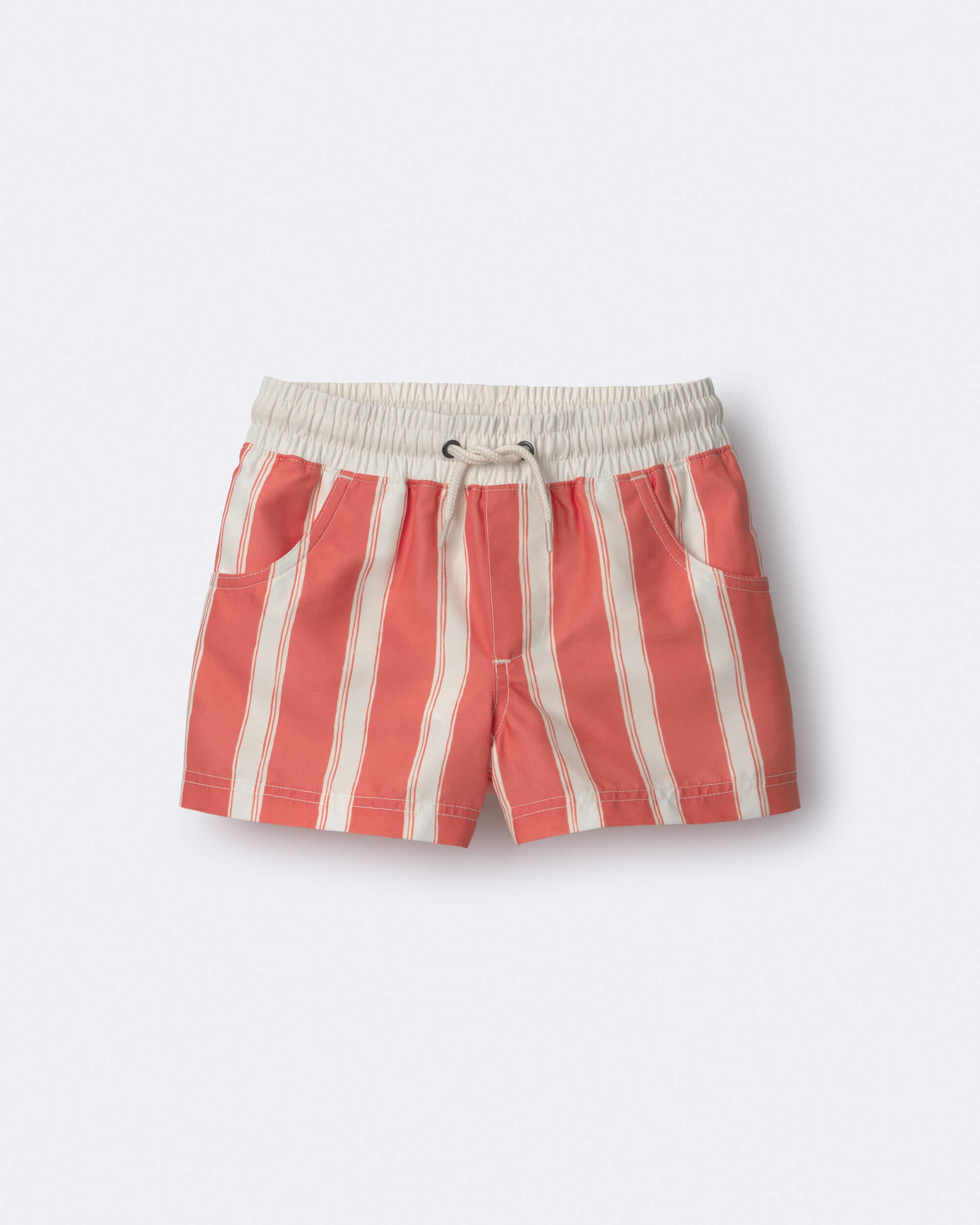 Toddler Boy Striped Swim Trunks - Orange