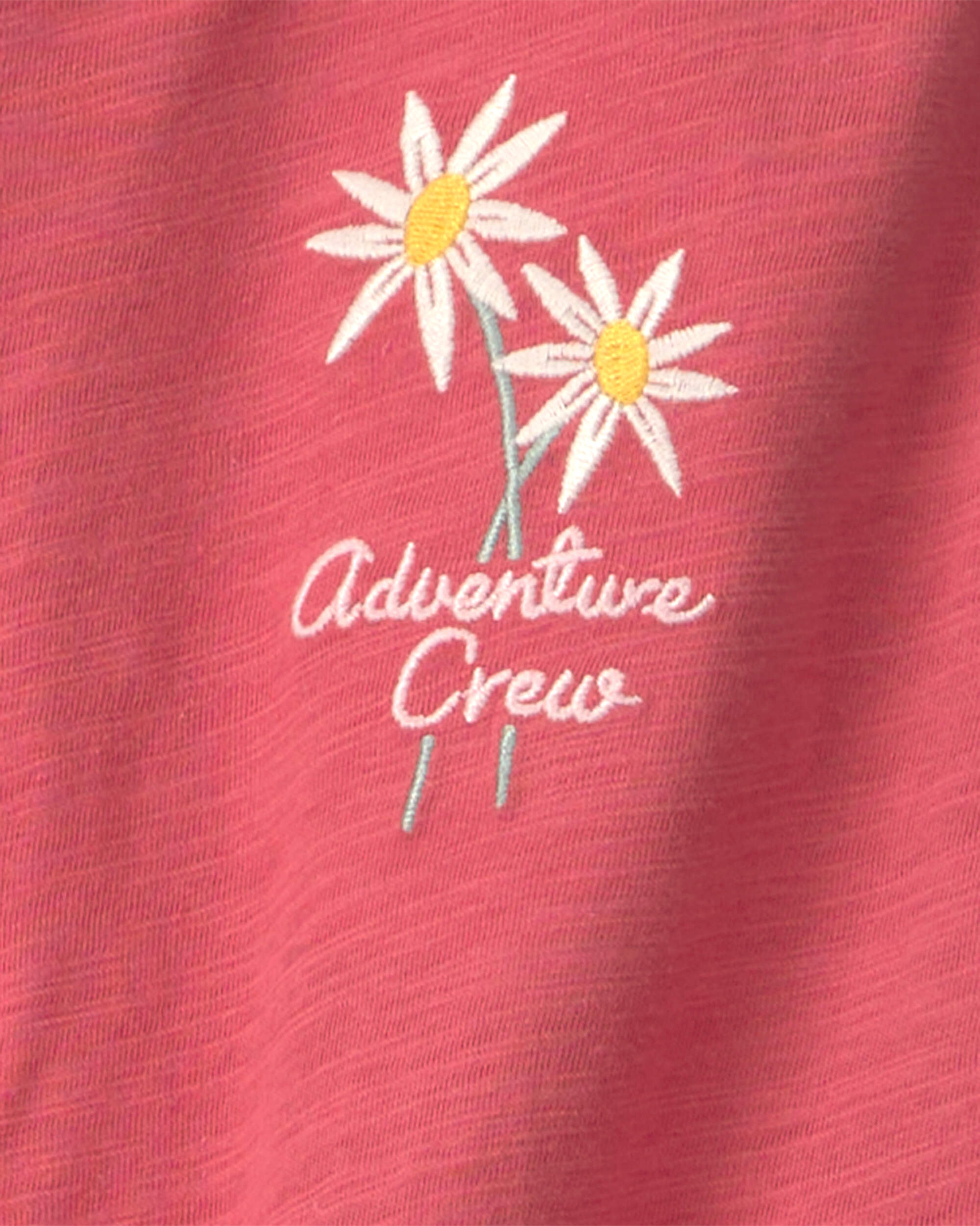 Girls Floral Long-Sleeve Top - Red