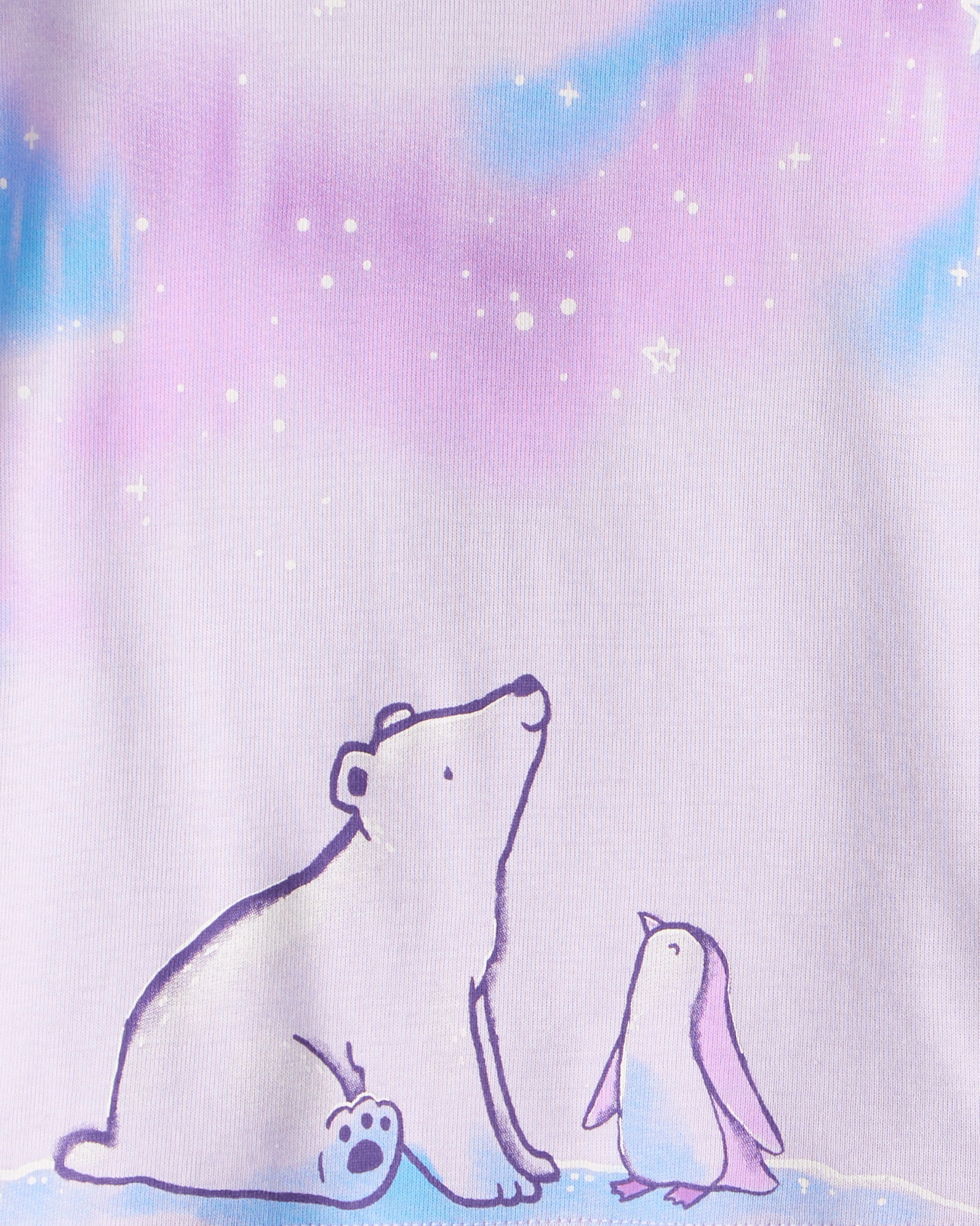 Baby Girl Polar Bear & Penguin 100% Cotton Snug Fit 4-Piece Pyjamass - Purple