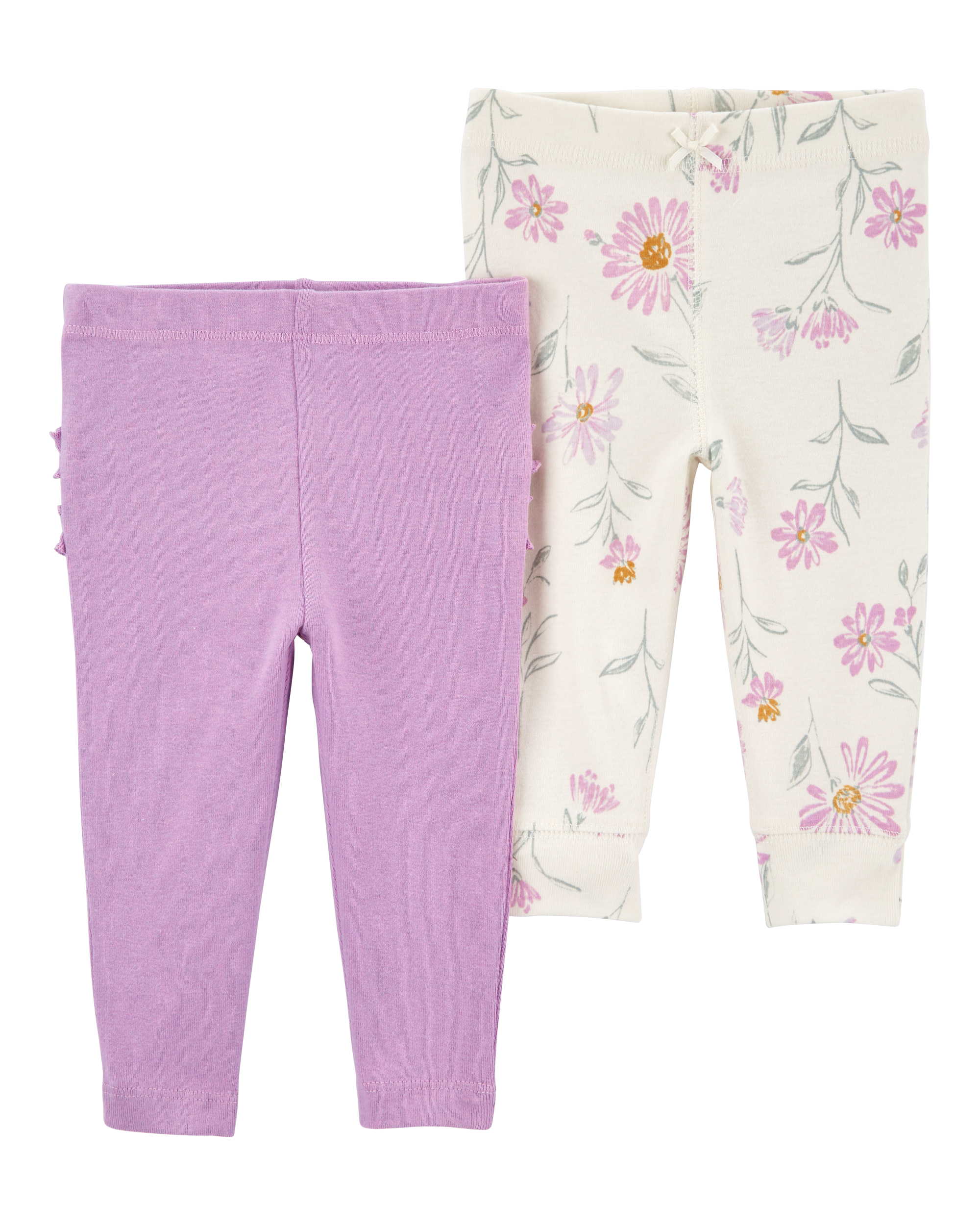 Baby Girl 2-Pack Floral Pull-On Pants
