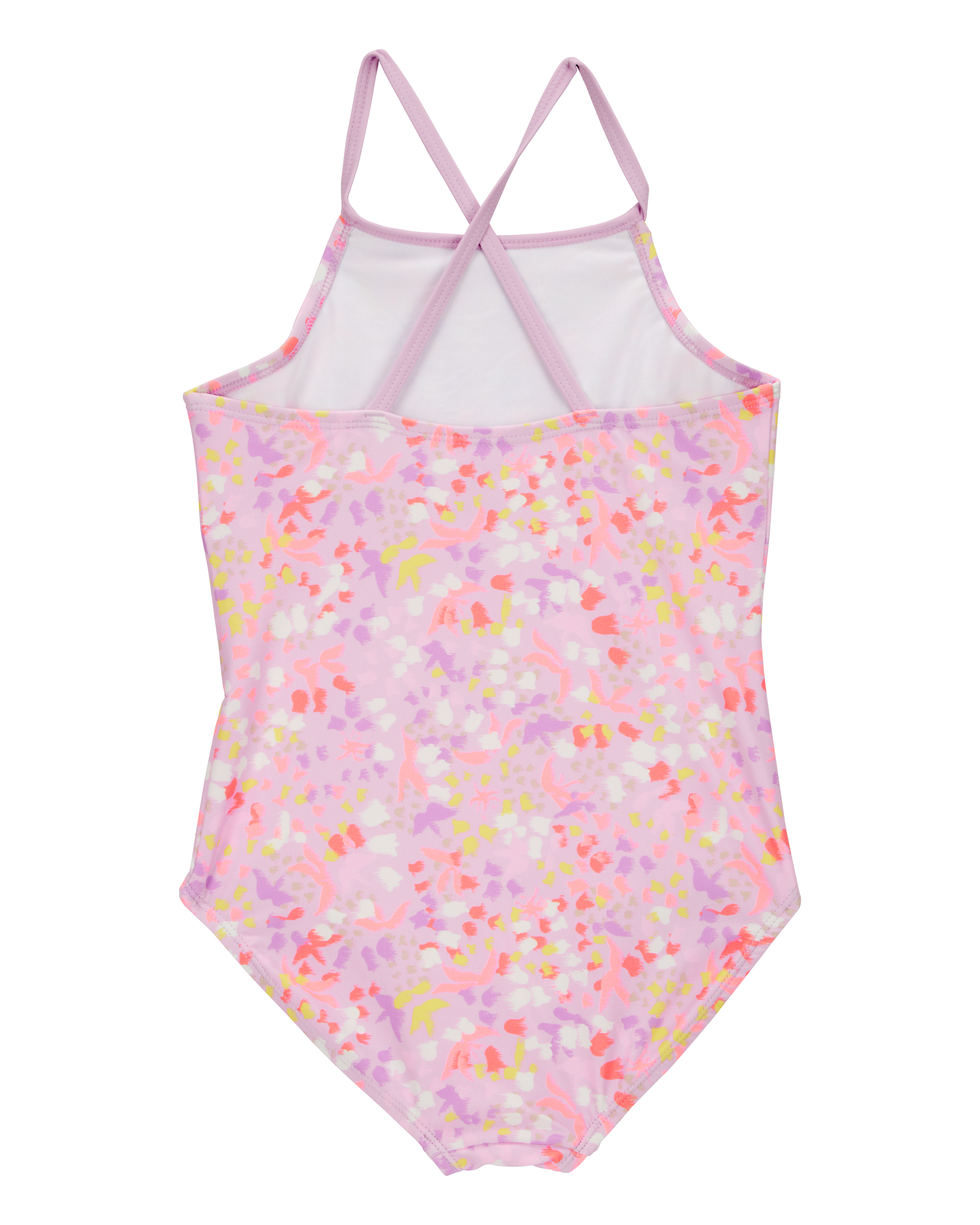 Girls 2-Piece Printed 1-Piece Swimsuit & Short Set