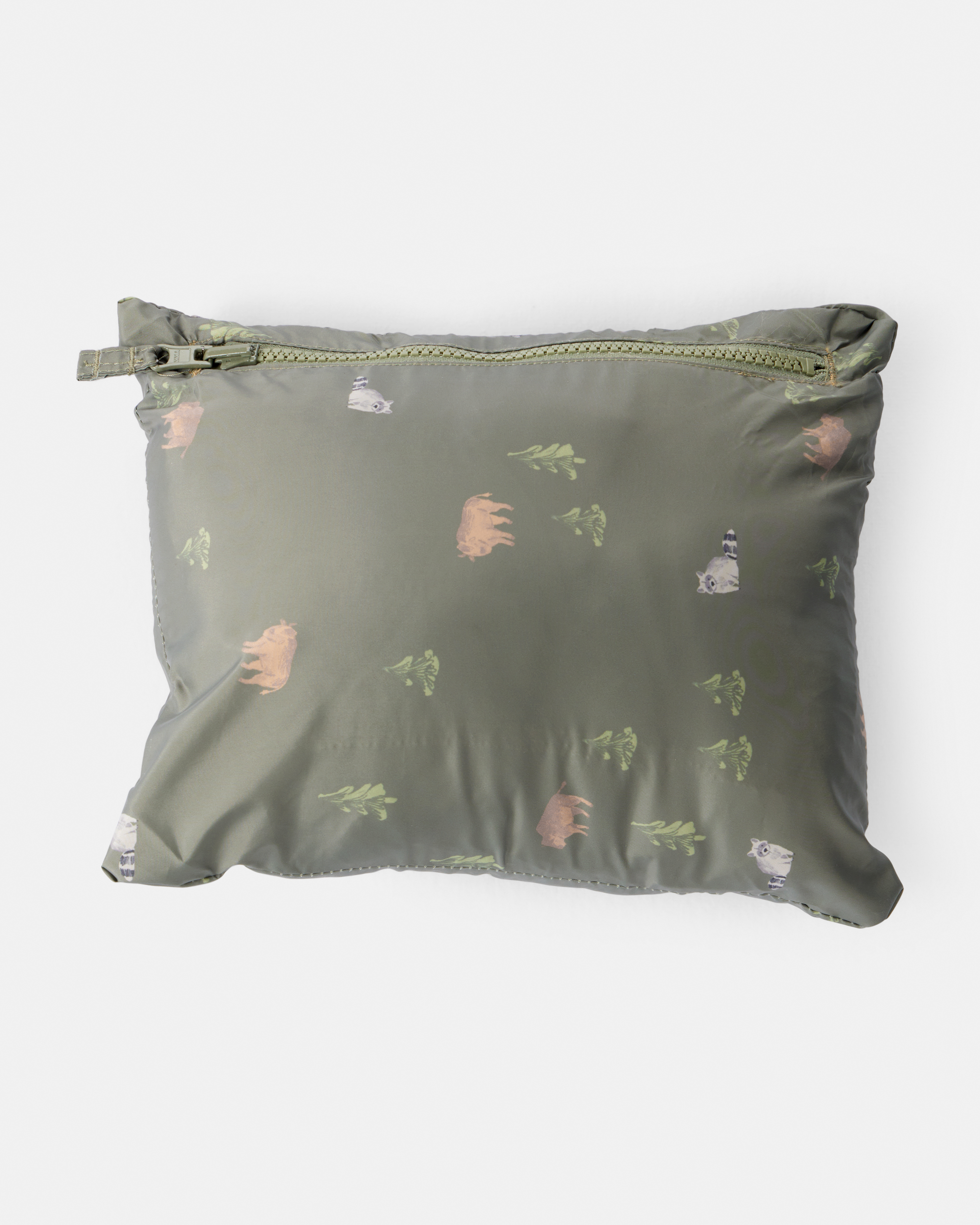 Kid Wilderness Print Hooded Puffer - Green