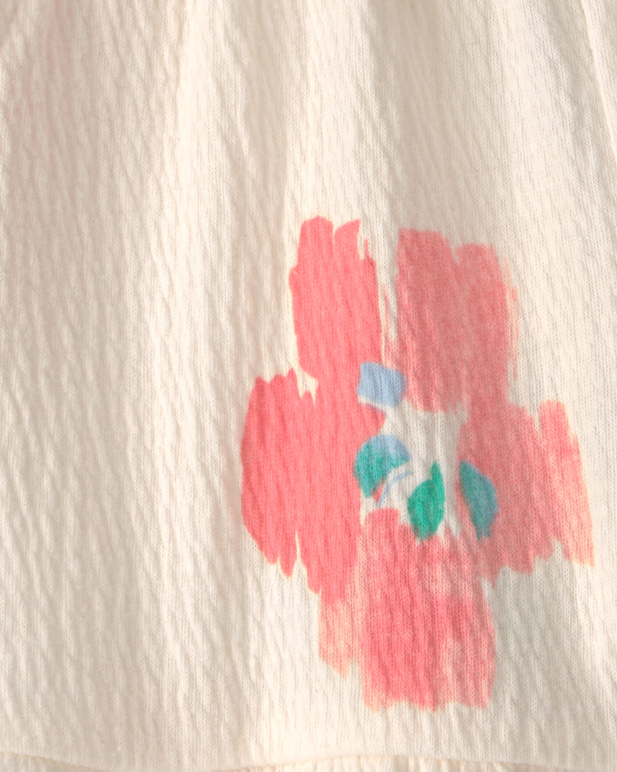 Baby Girl Ruffle-Trim Tropical Floral Shorts - Cream