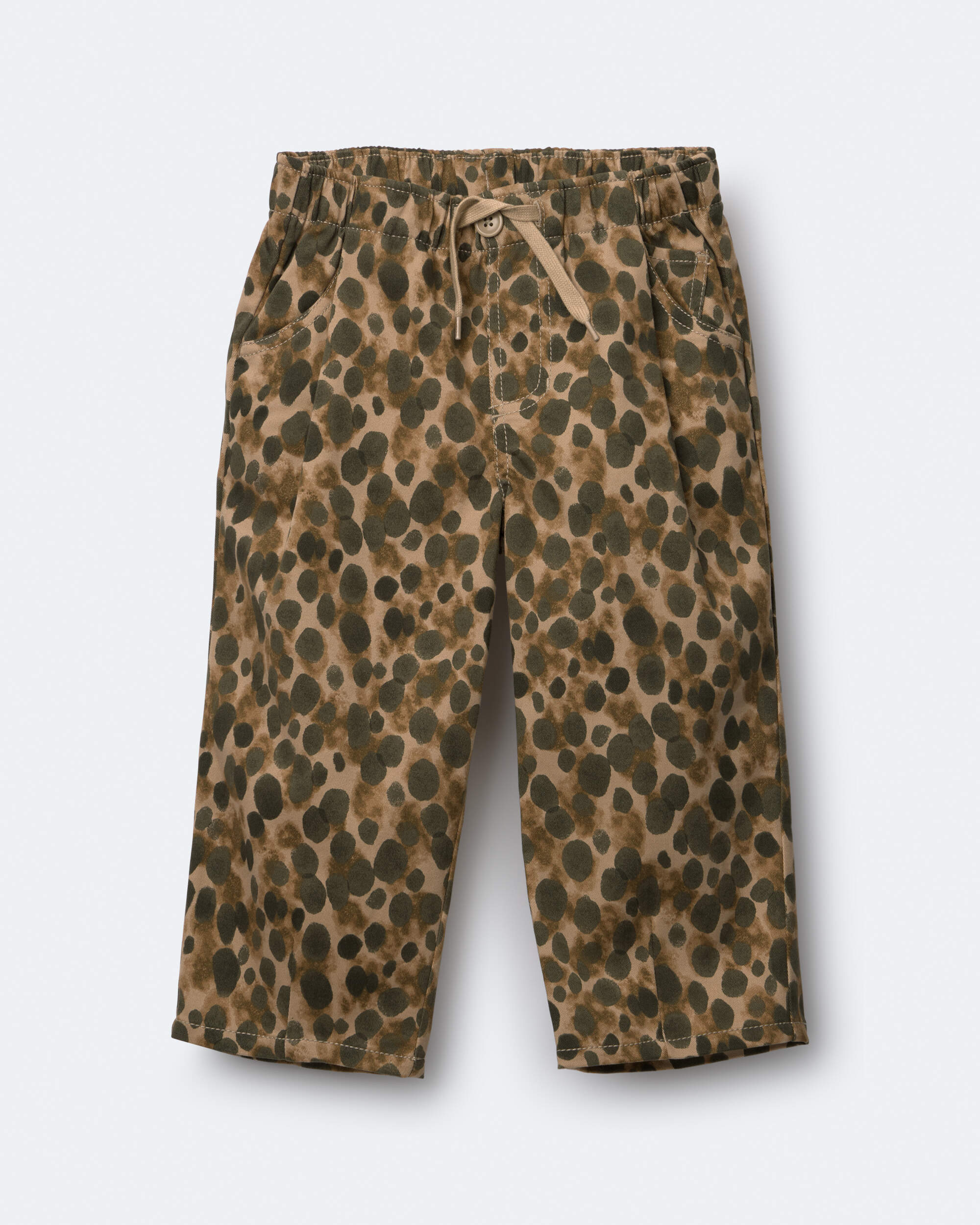 Toddler Girl Pleated Pants Leopard - Tan