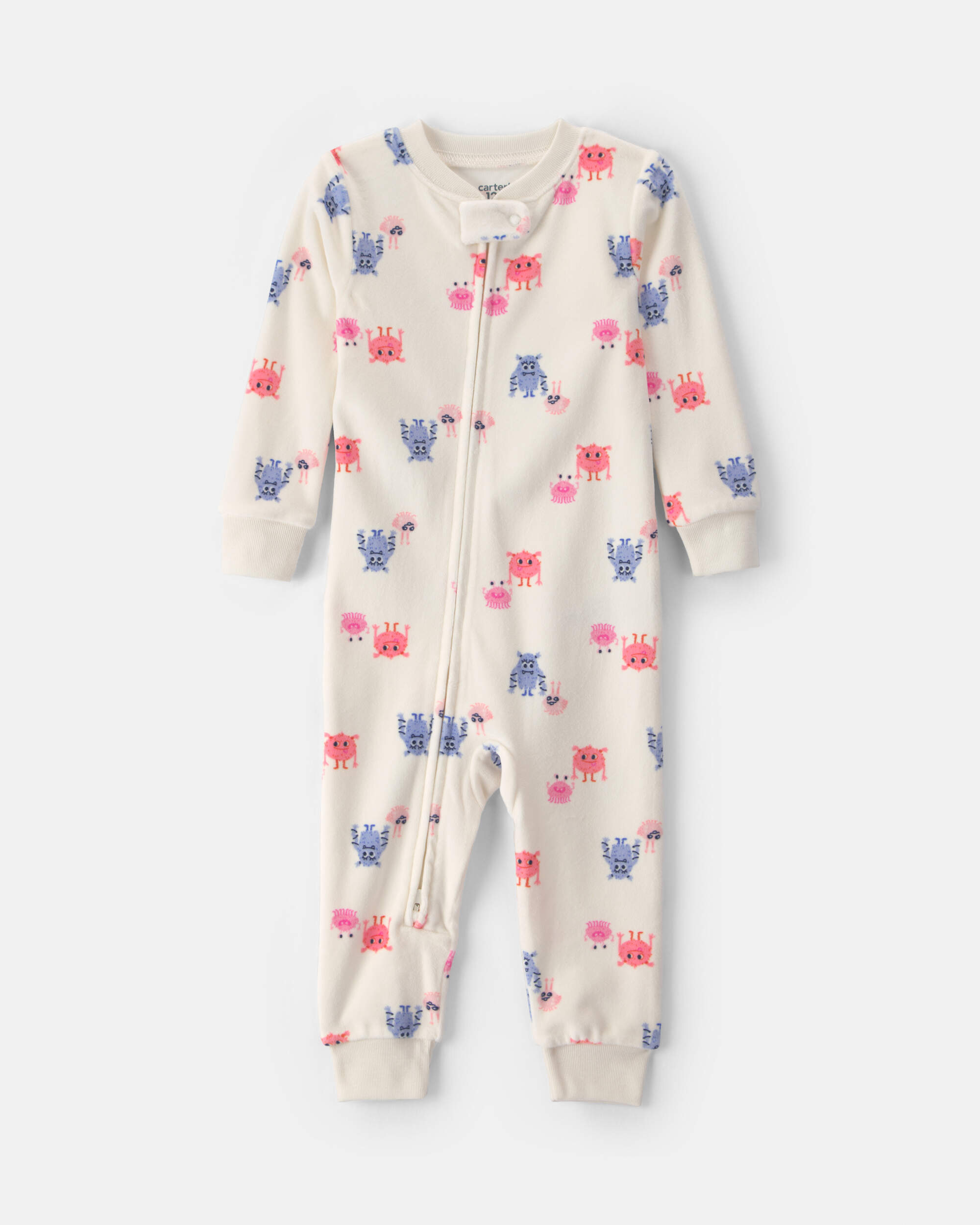 Toddler Girl 1-Piece Monster DreamPlush Snug Fit Pyjama - Cream