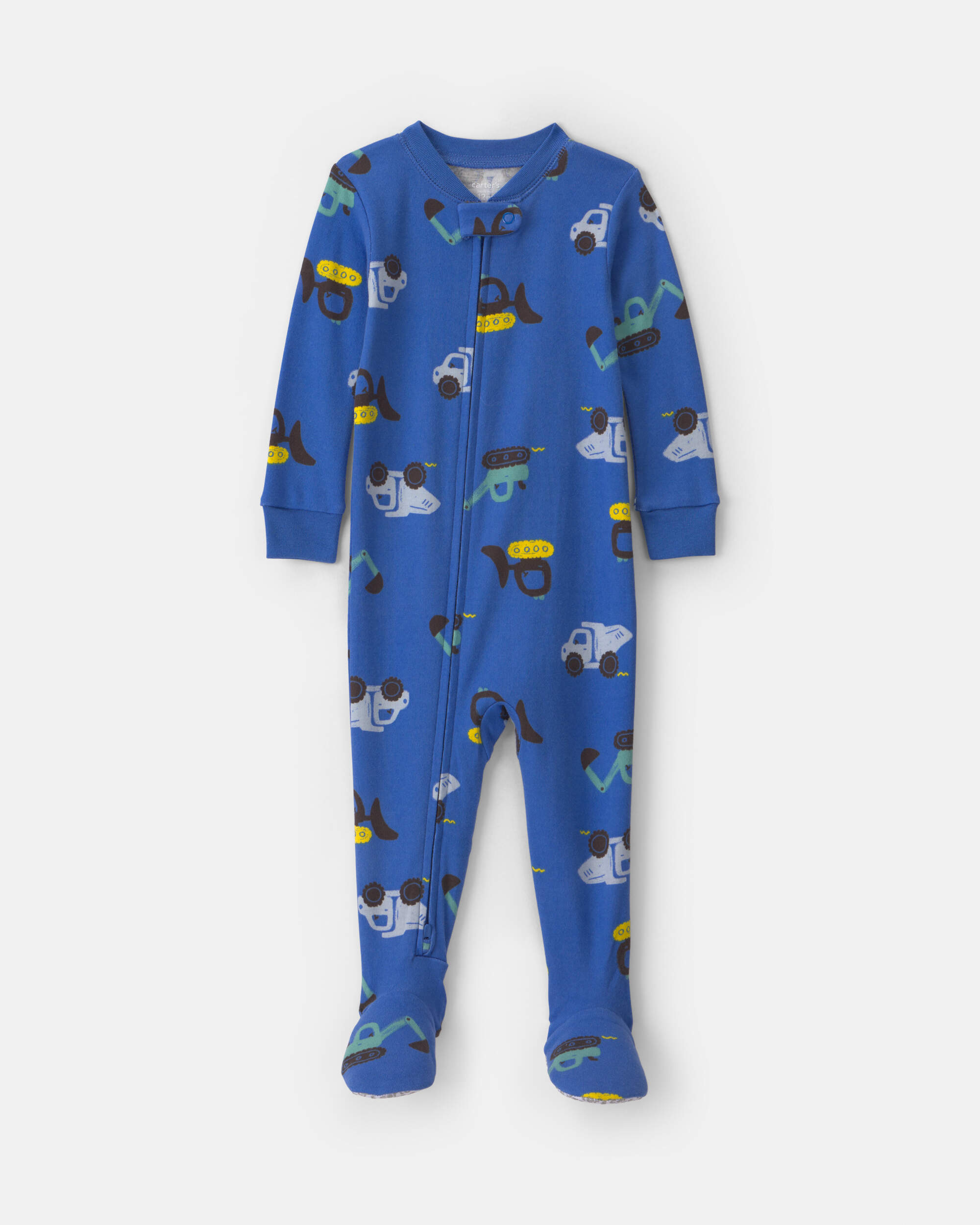Baby Boy 1-Piece Construction 2-Way Zip 100% Cotton Snug Fit Pyjama - Blue