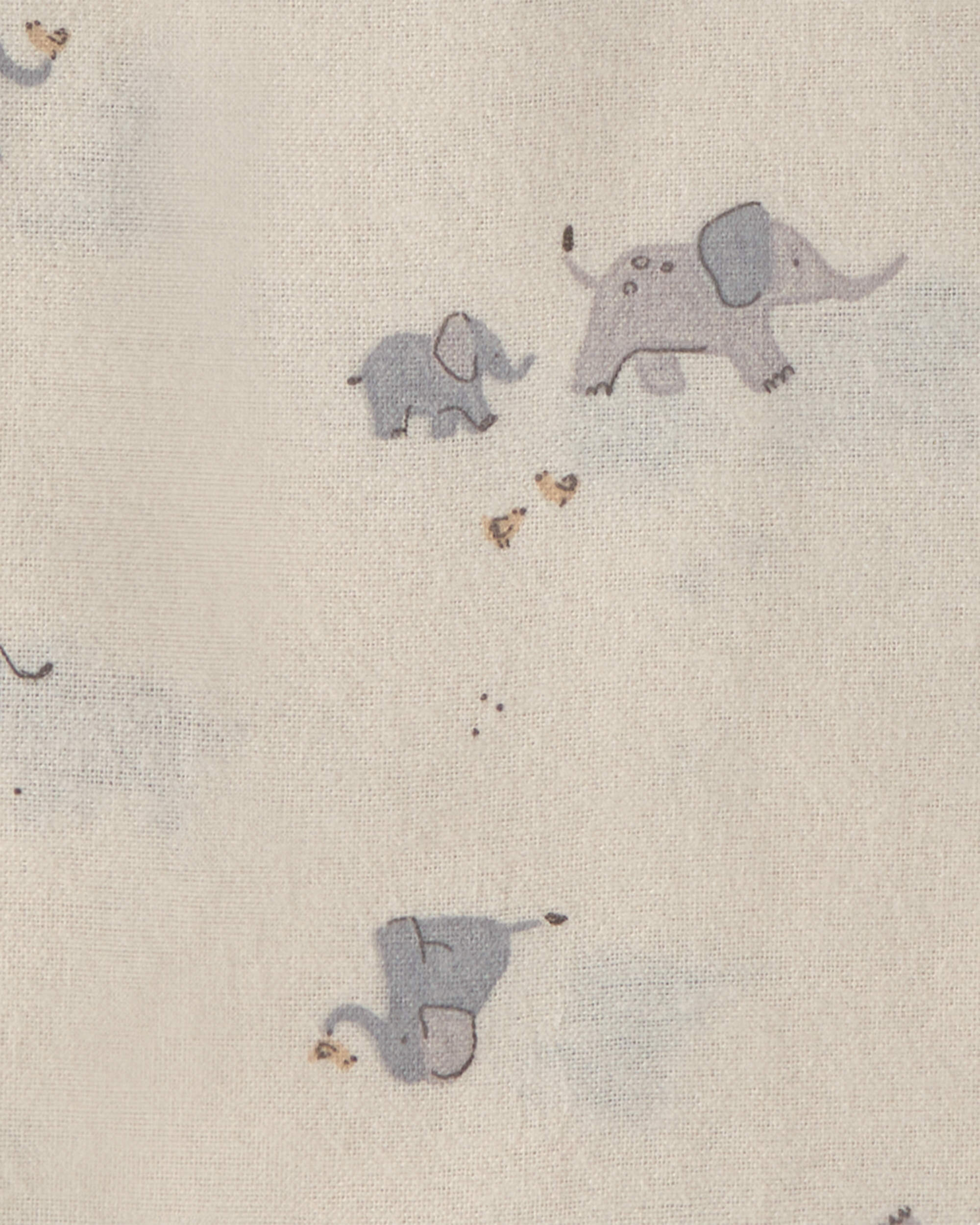 Baby 4-Pack Elephant Receiving Blankets - Grey/Ivory