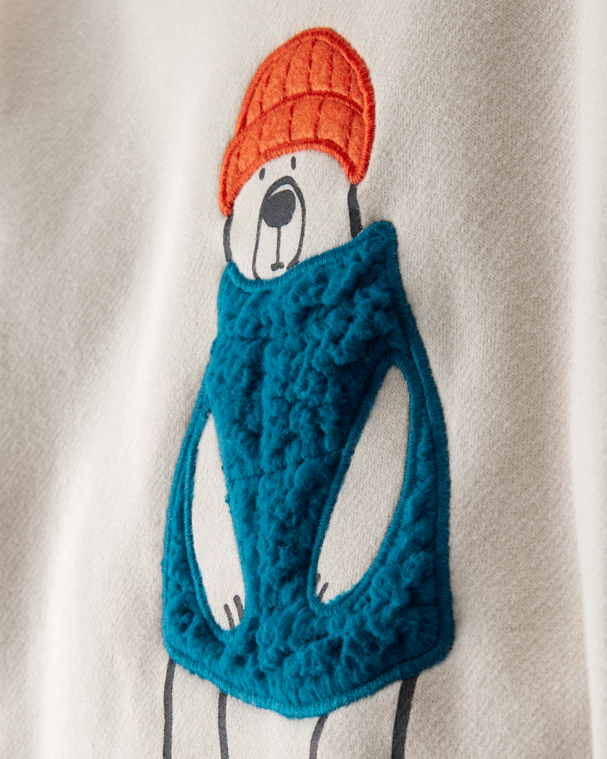 Toddler Boy DayDream Fleece Bear Pullover Sweatshirt - Cream