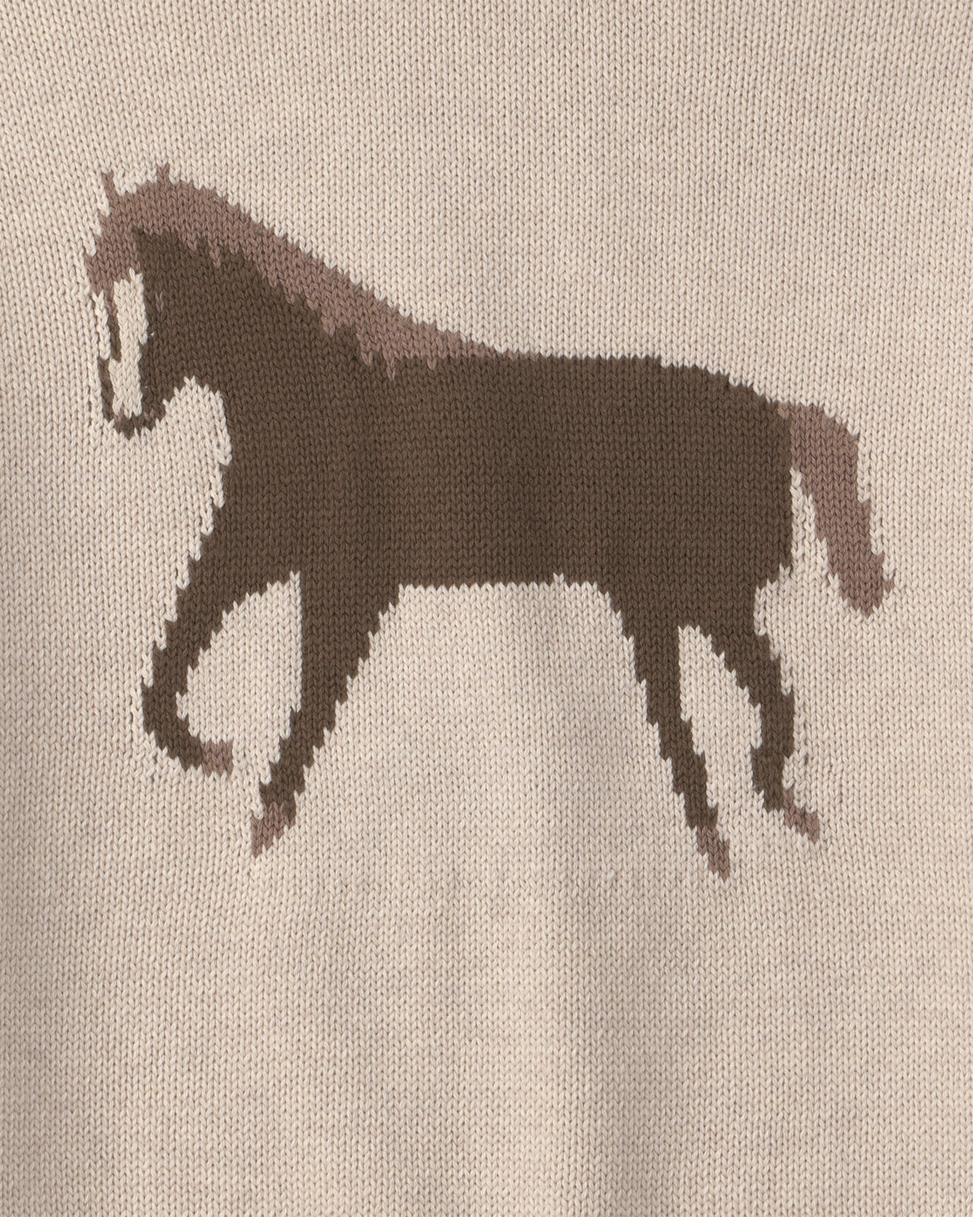 Kids Organic Cotton Horse Sweater Knit Pullover