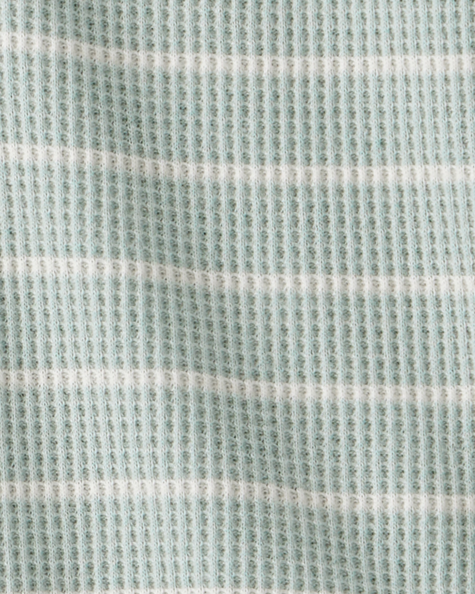 Baby Boy Stripe Thermal Bodysuit & Pant Set - Green