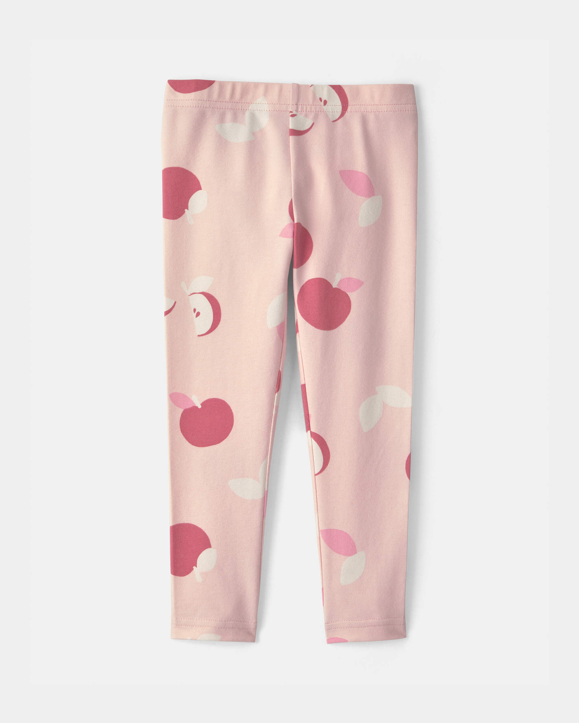 Toddler Girl Apple Pull-On Stretch Leggings - Pink