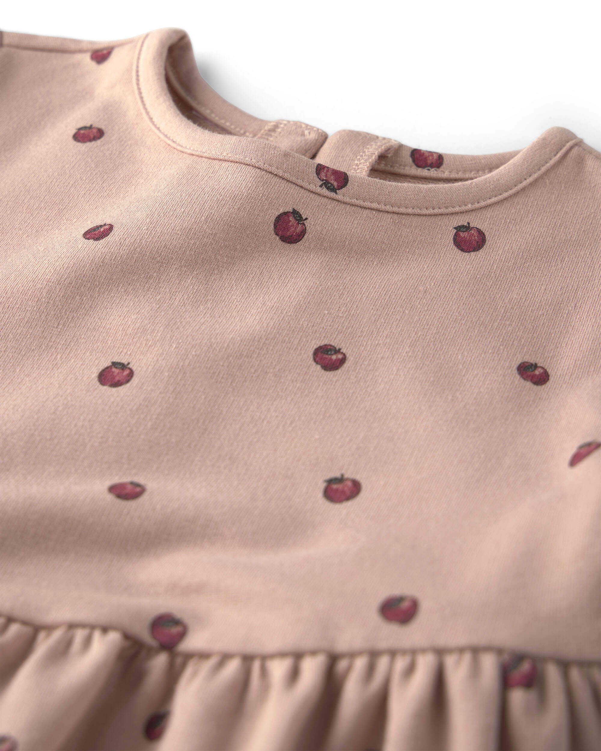 Baby Girl Organic Cotton French Terry Dress Apples
