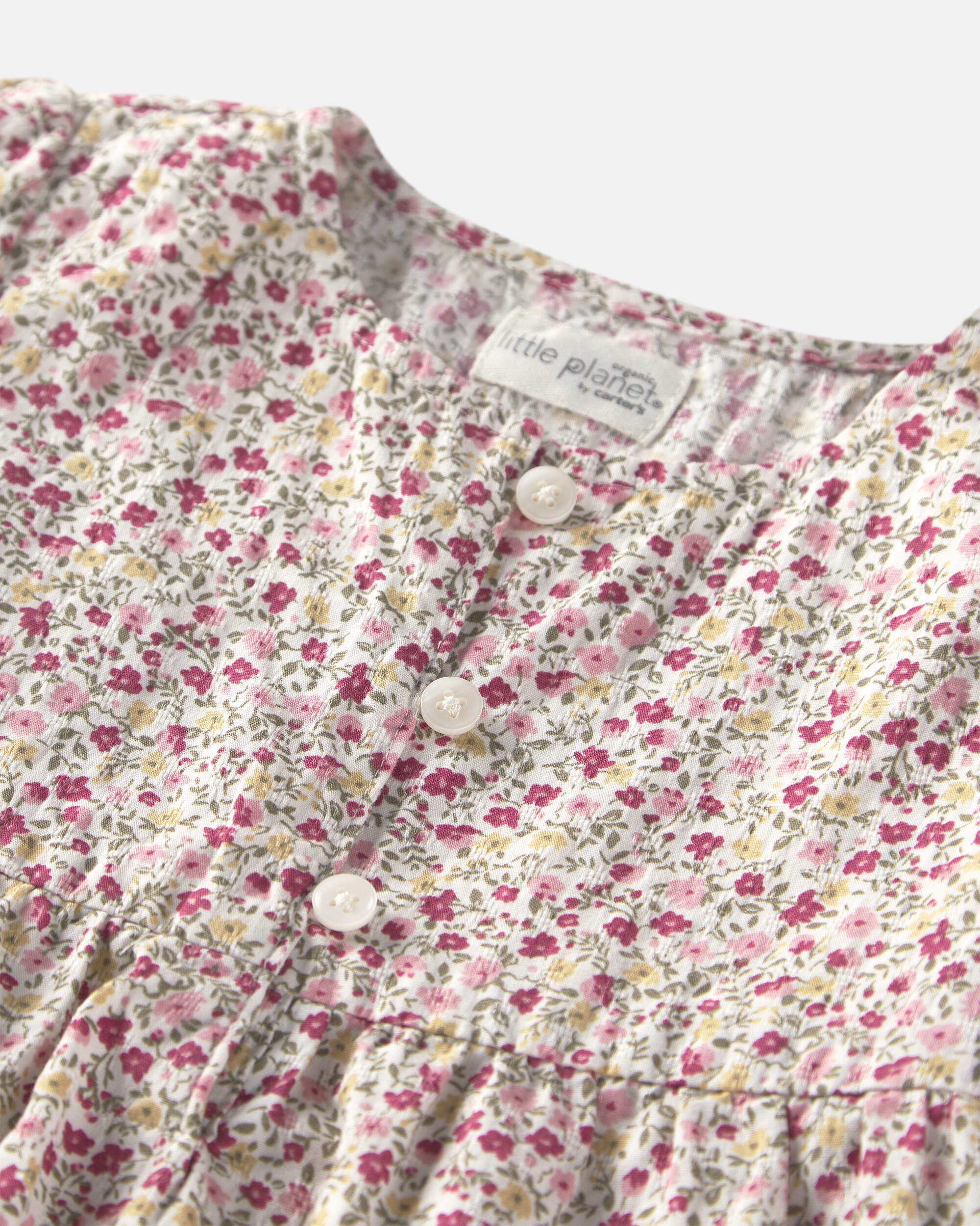 Toddler Girl Organic Cotton Dobby Dress Floral