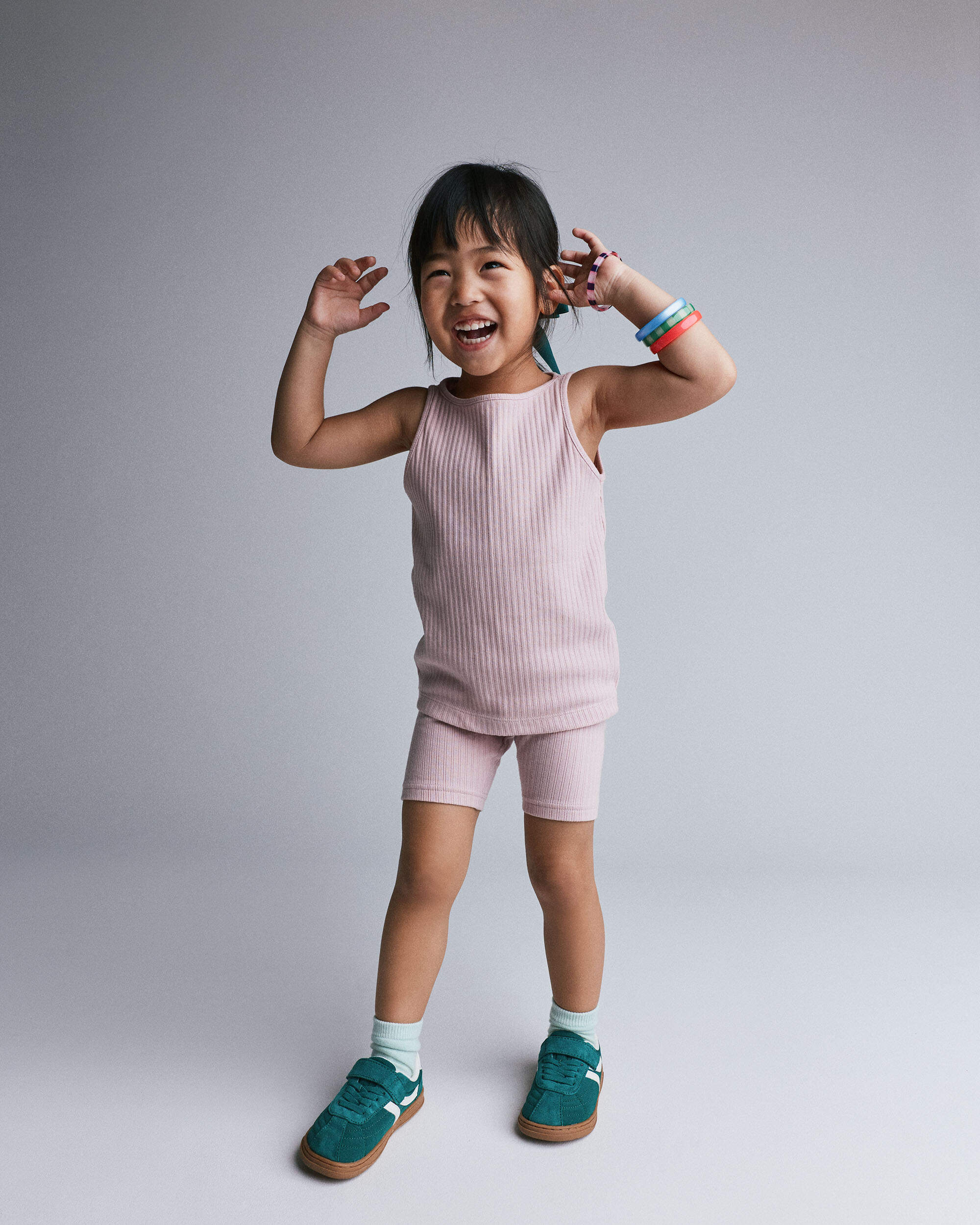 Toddler Girl Ribbed Playtime Tank - Rose