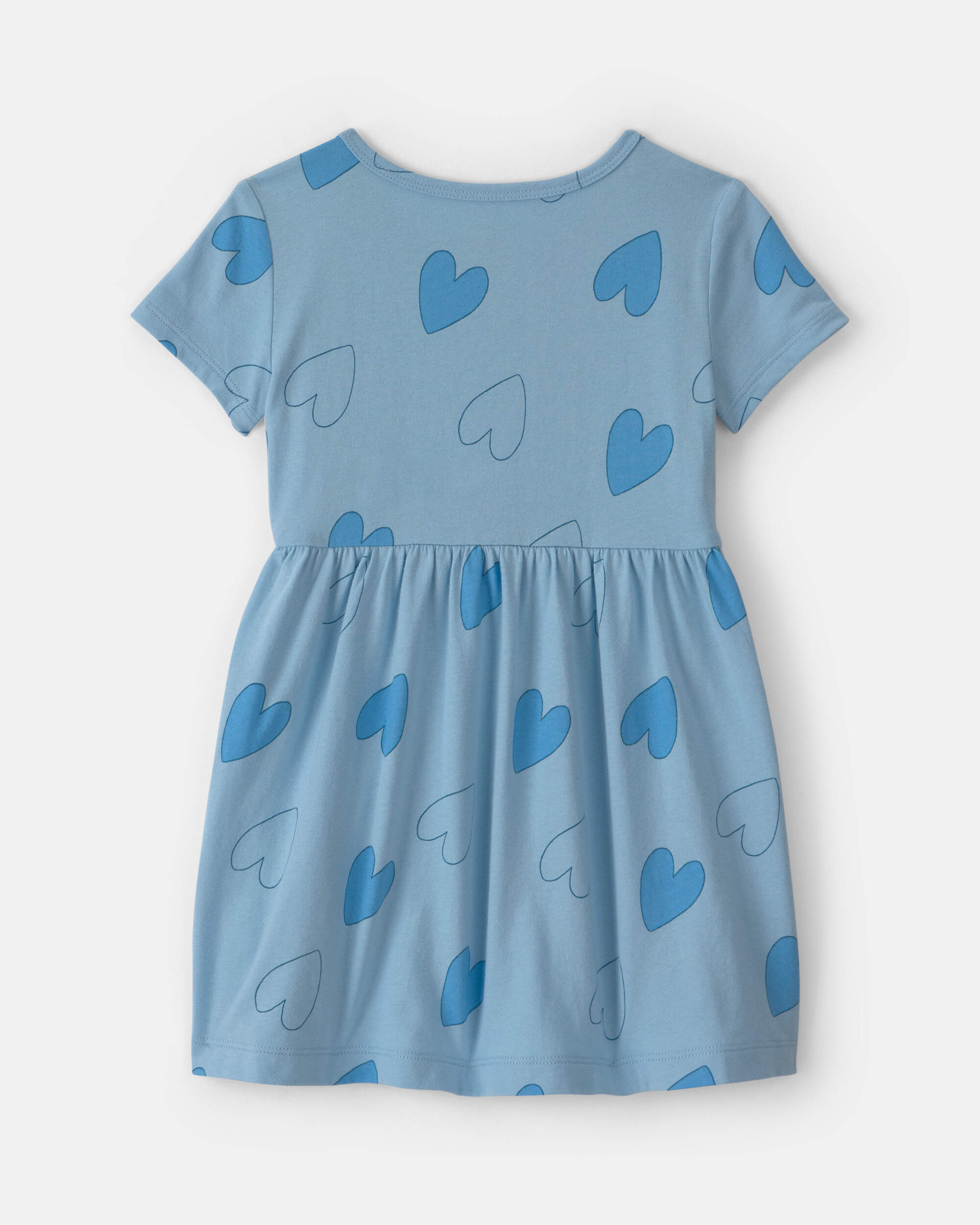 Toddler Girl Heart Short-Sleeve Dress - Blue