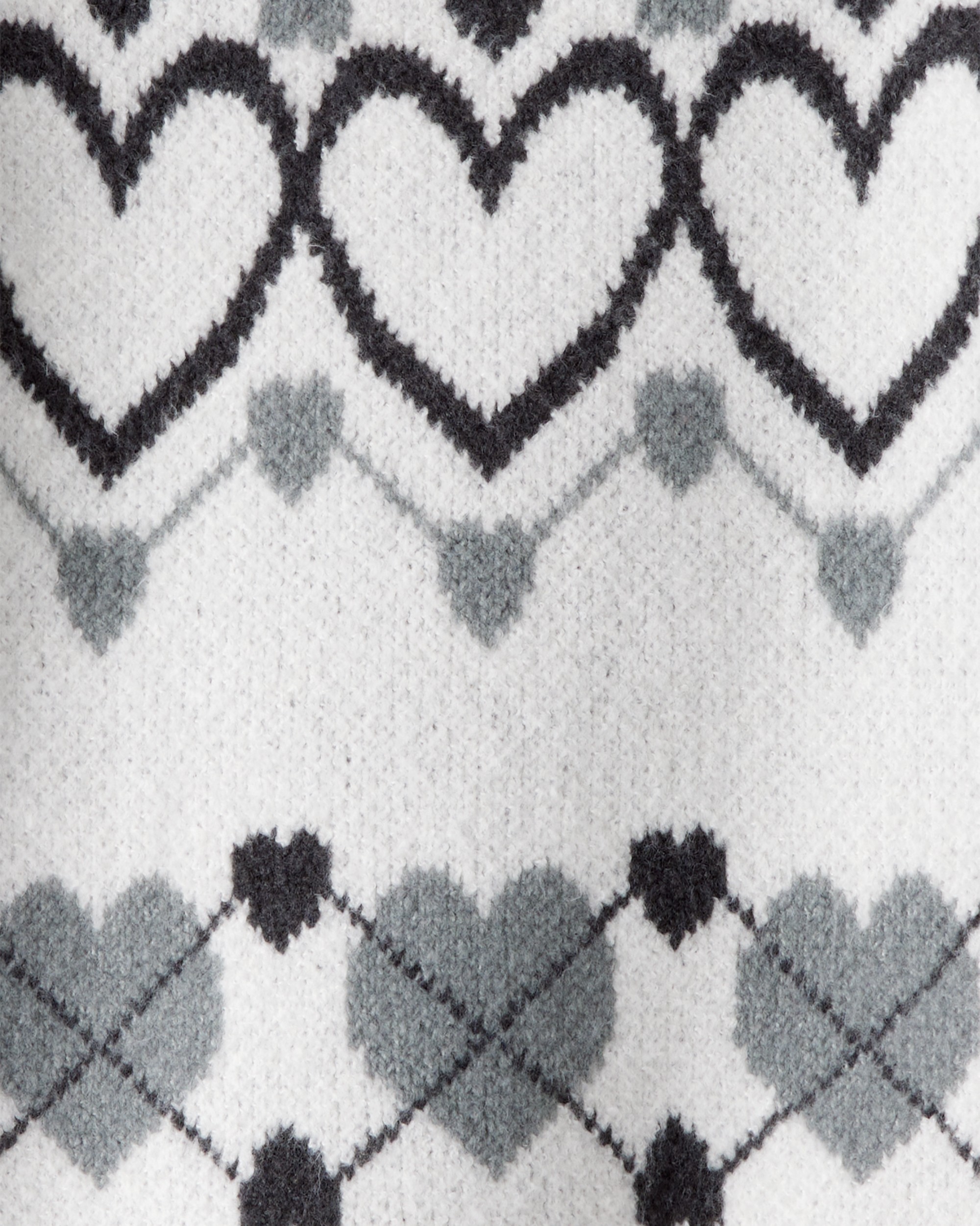 Girls Heart Sweater - White