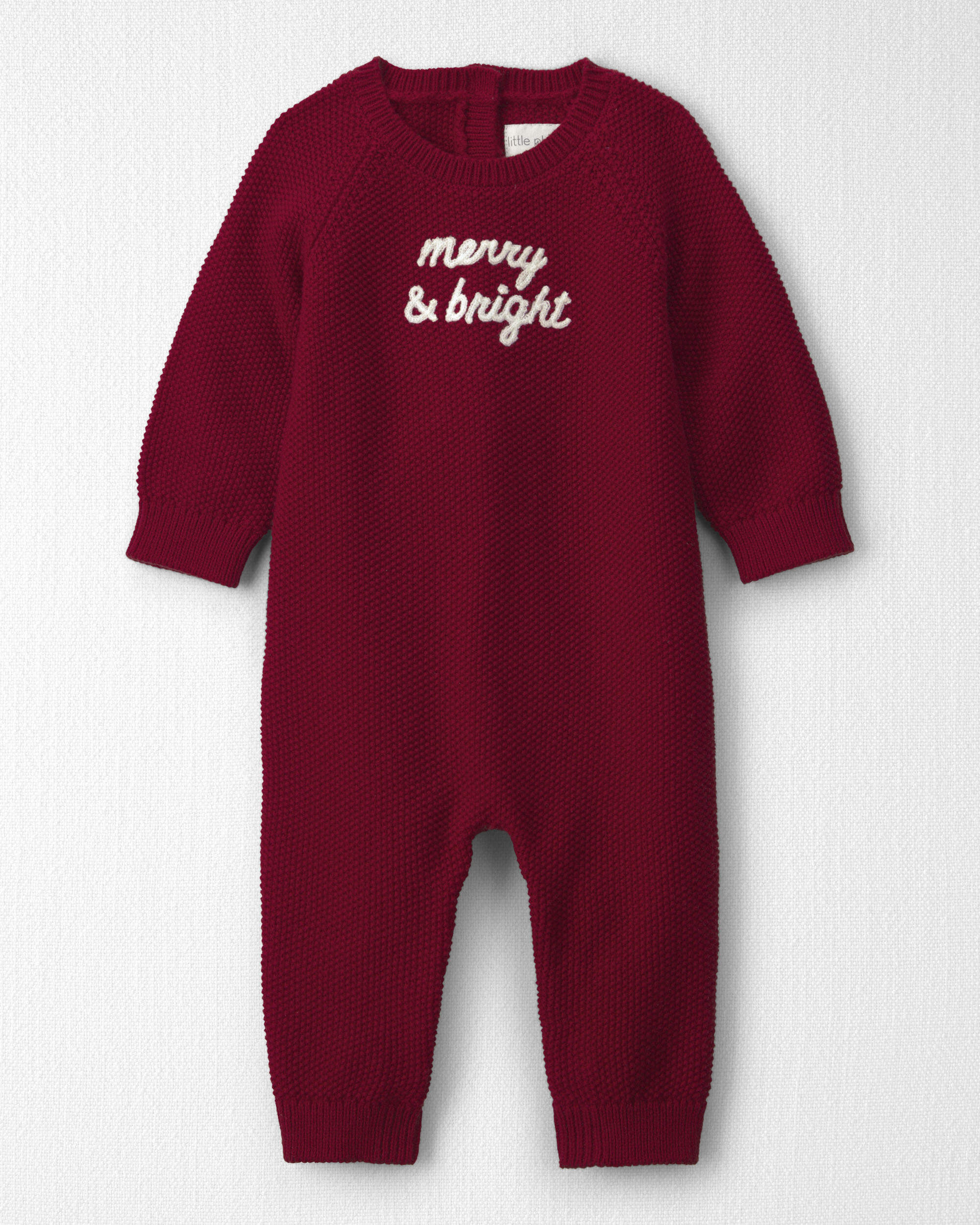 Baby Organic Cotton 'Merry & Bright' Sweater Knit Jumpsuit