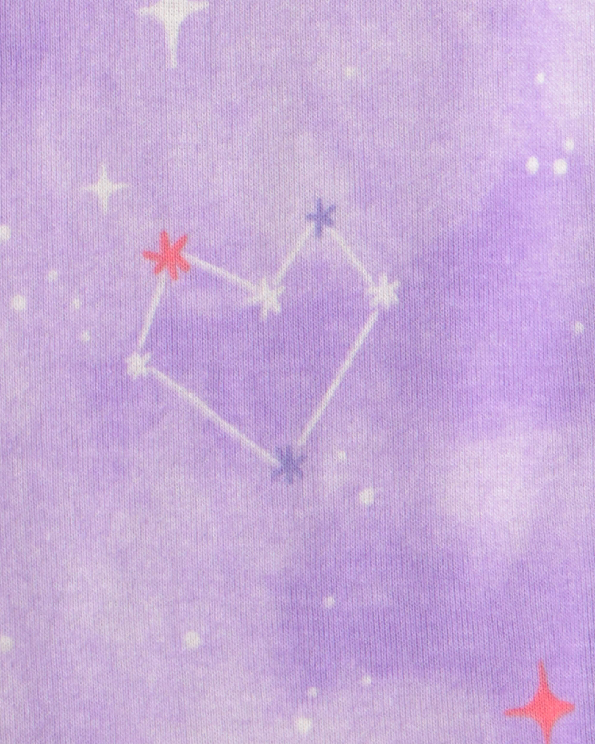 Toddler Girl 4-Piece Space Dog 100% Cotton Snug Fit Pyjama Set - Purple
