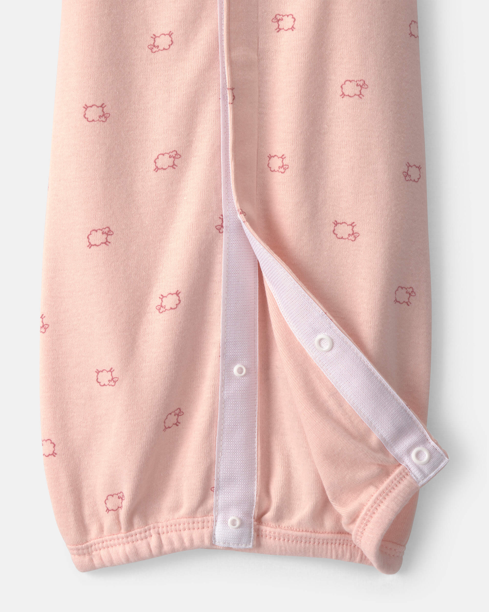 Baby Girl NICU Sheep Long-Sleeve Sleeper Gown - Pink