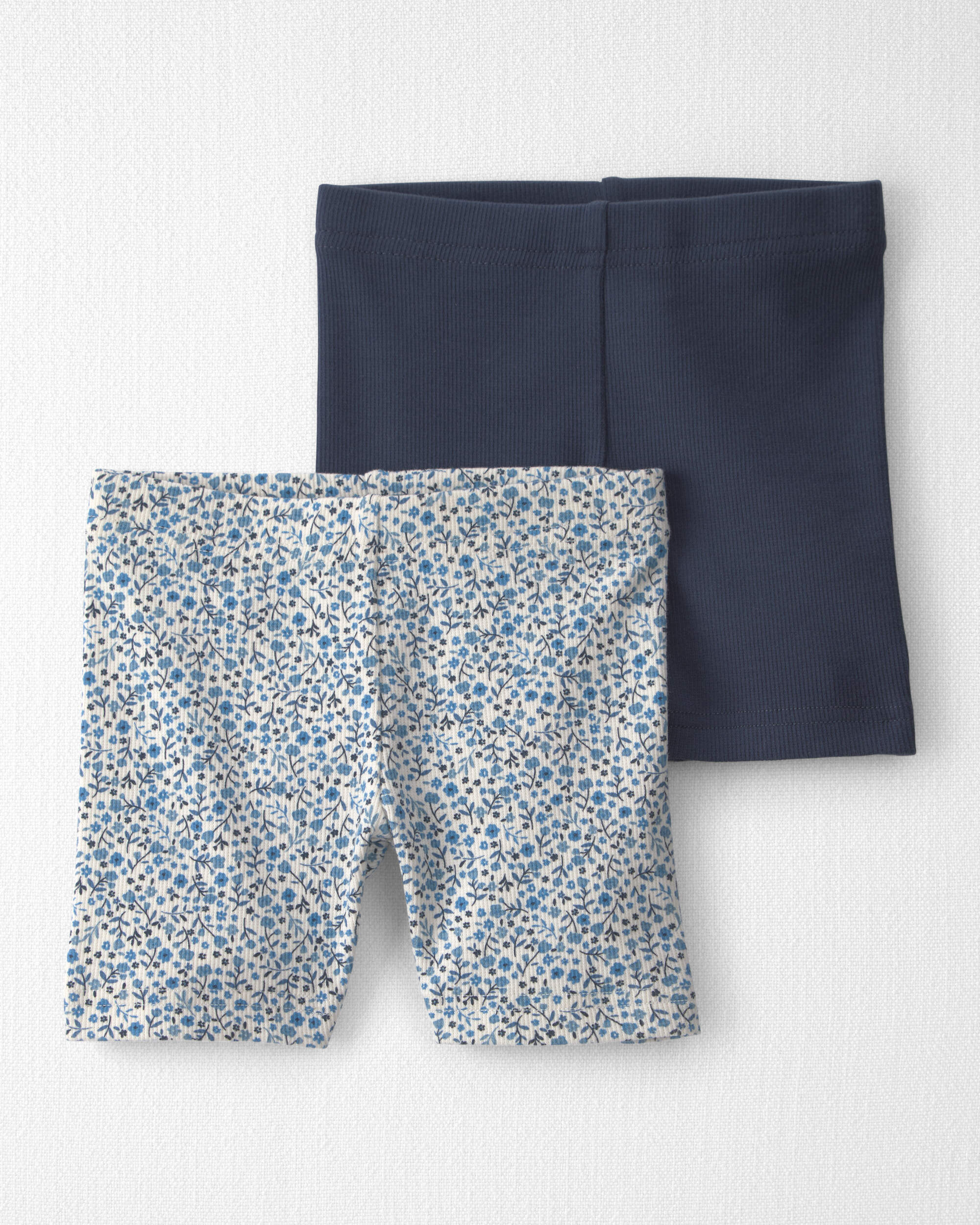 Toddler Girl 2-Pack Organic Cotton Ribbed Pedal Shorts