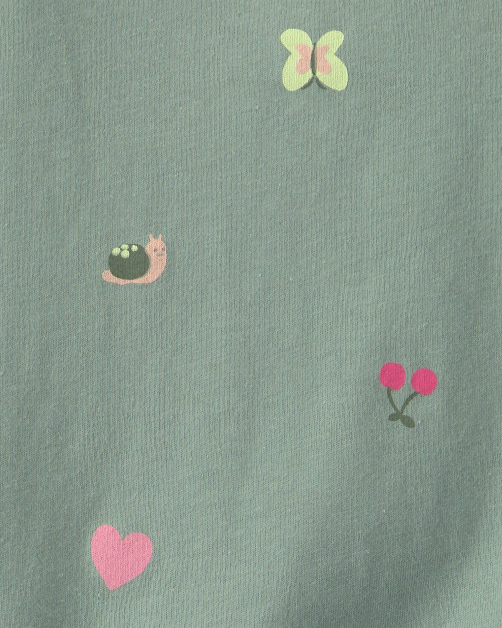 Toddler Girl All Over Print Long Sleeve Top - Green