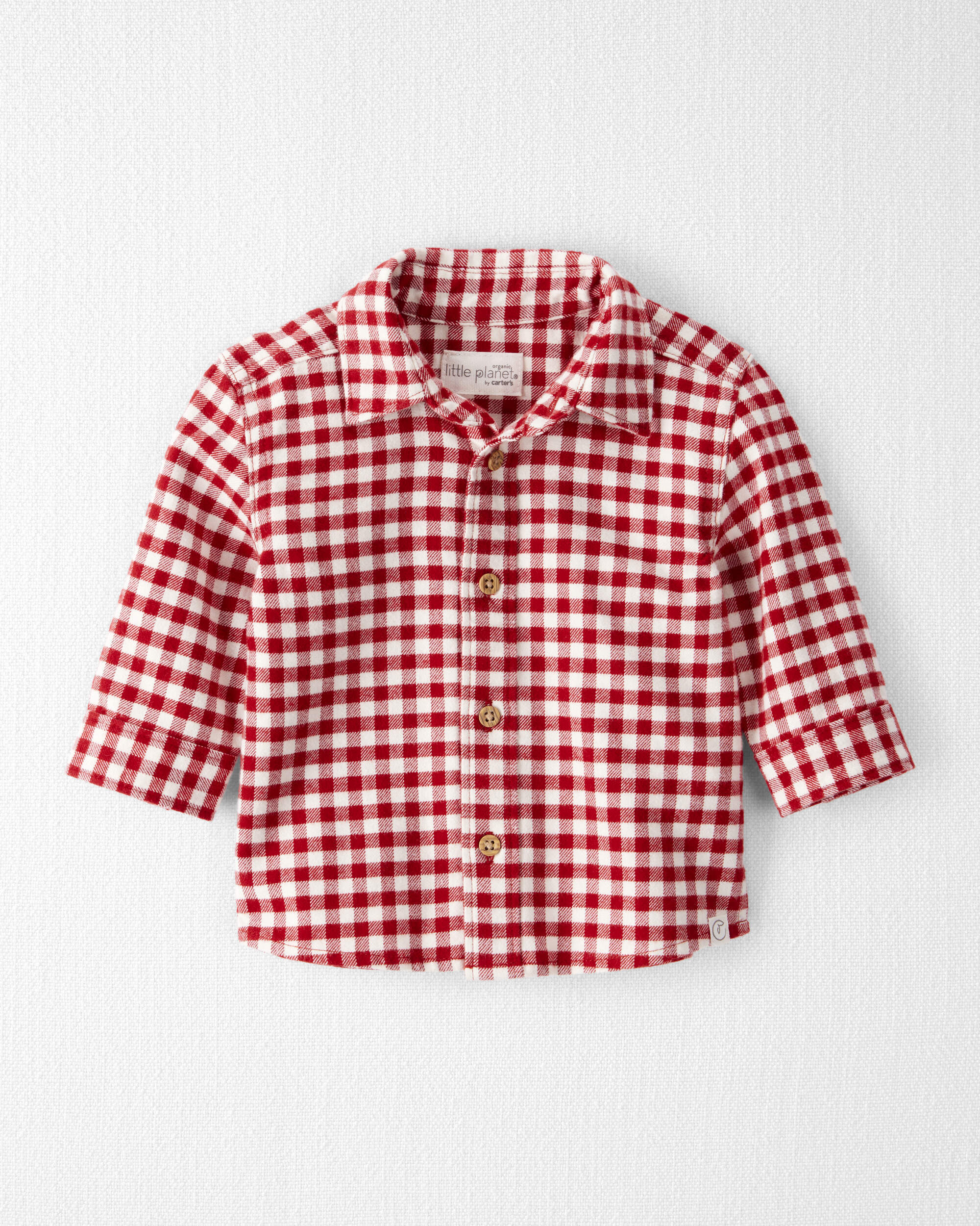 Baby Boy Organic Cotton Button-Front Flannel Shirt