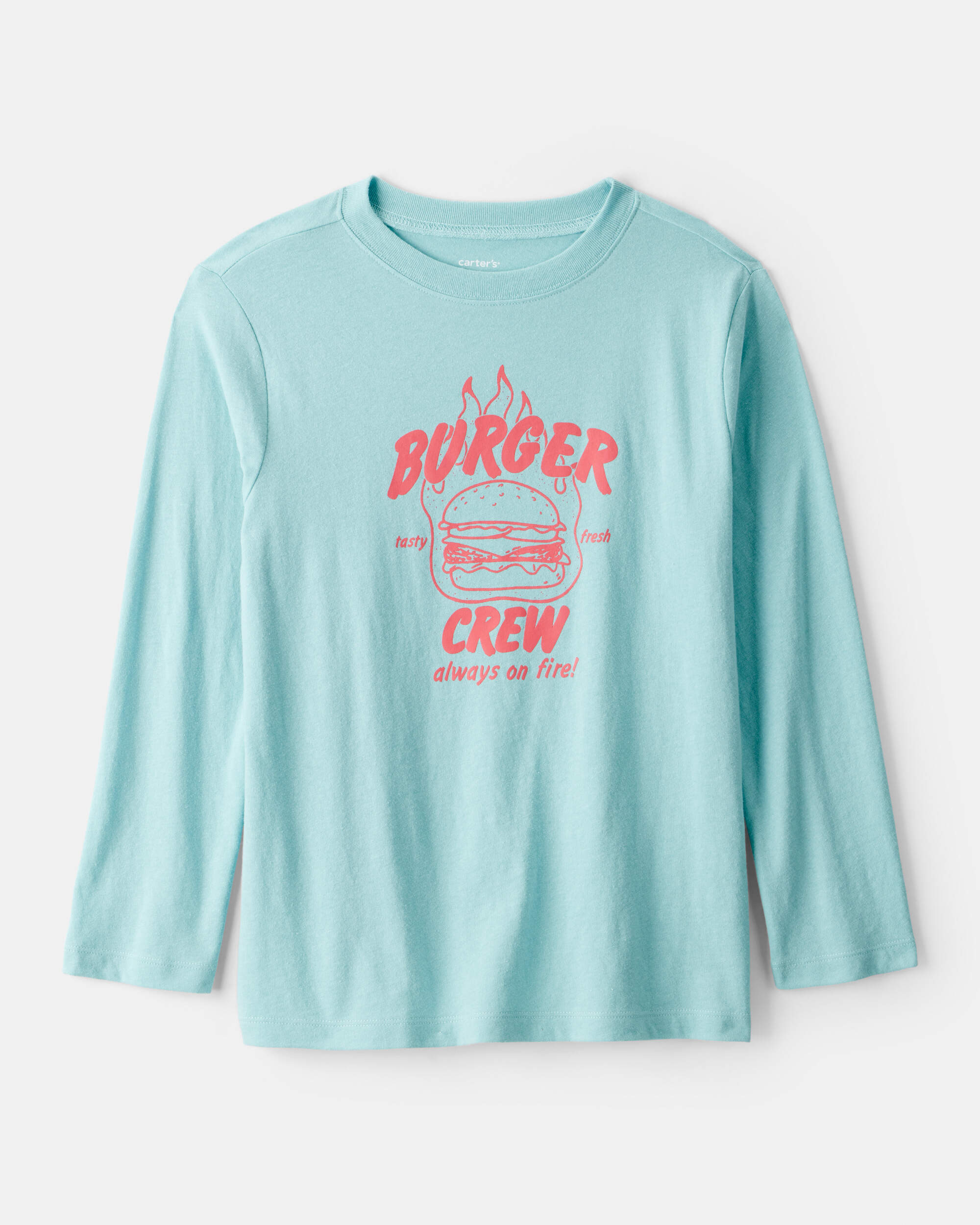 Boys Burger Crew Long-Sleeve Graphic Tee - Blue