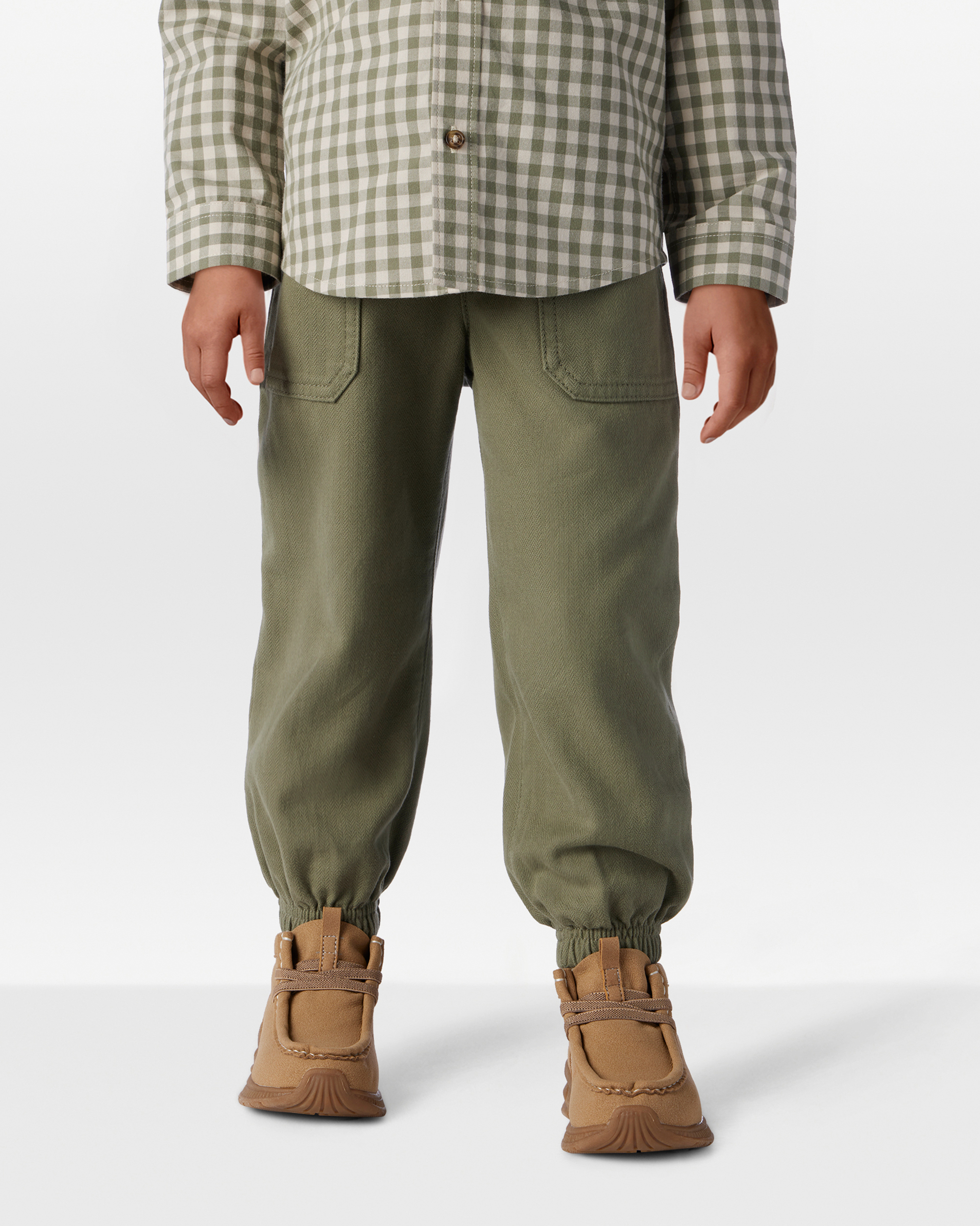 Toddler Boy Herringbone Fashion Pants - Green