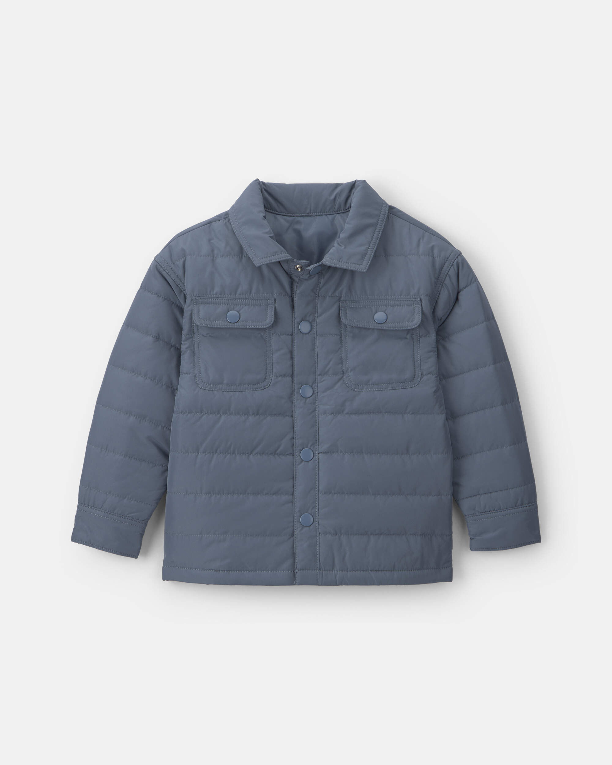 Boys Collared Puffer Jacket - Blue