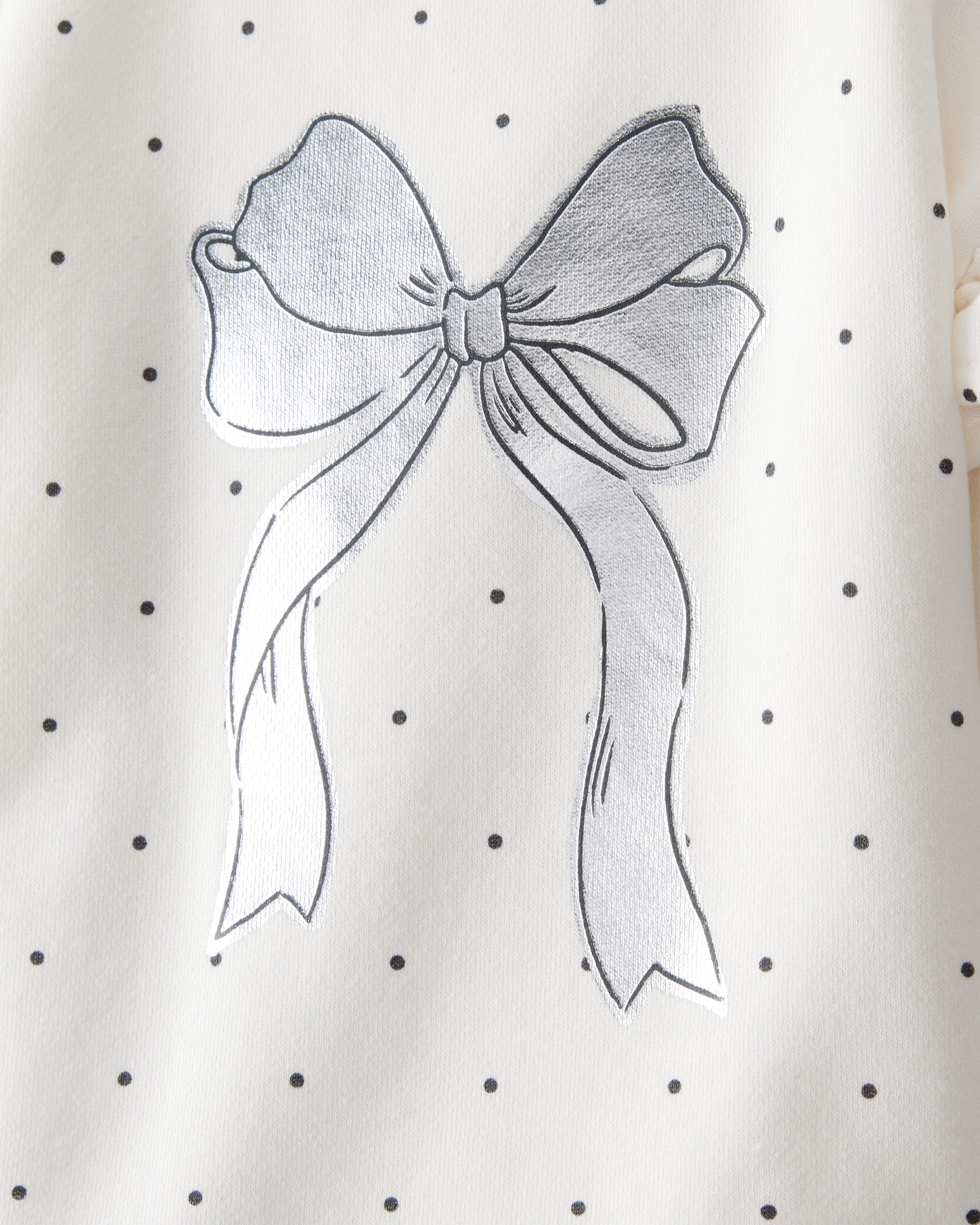 Baby Girl DayDream Fleece Ruffle Sleeve Bow Top & Rib Pant Set