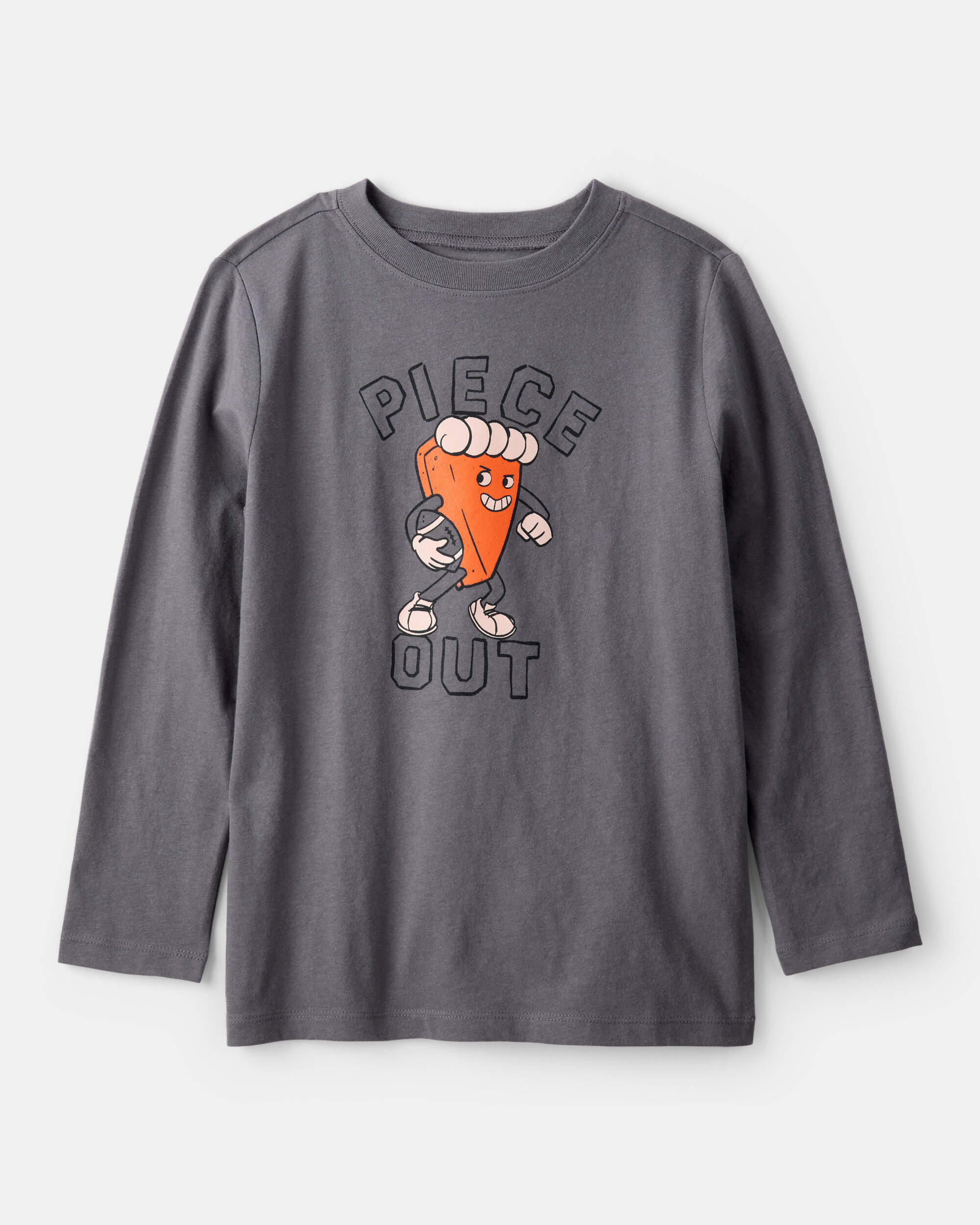 Boys Thanksgiving Pie Long-Sleeve Graphic Tee - Grey