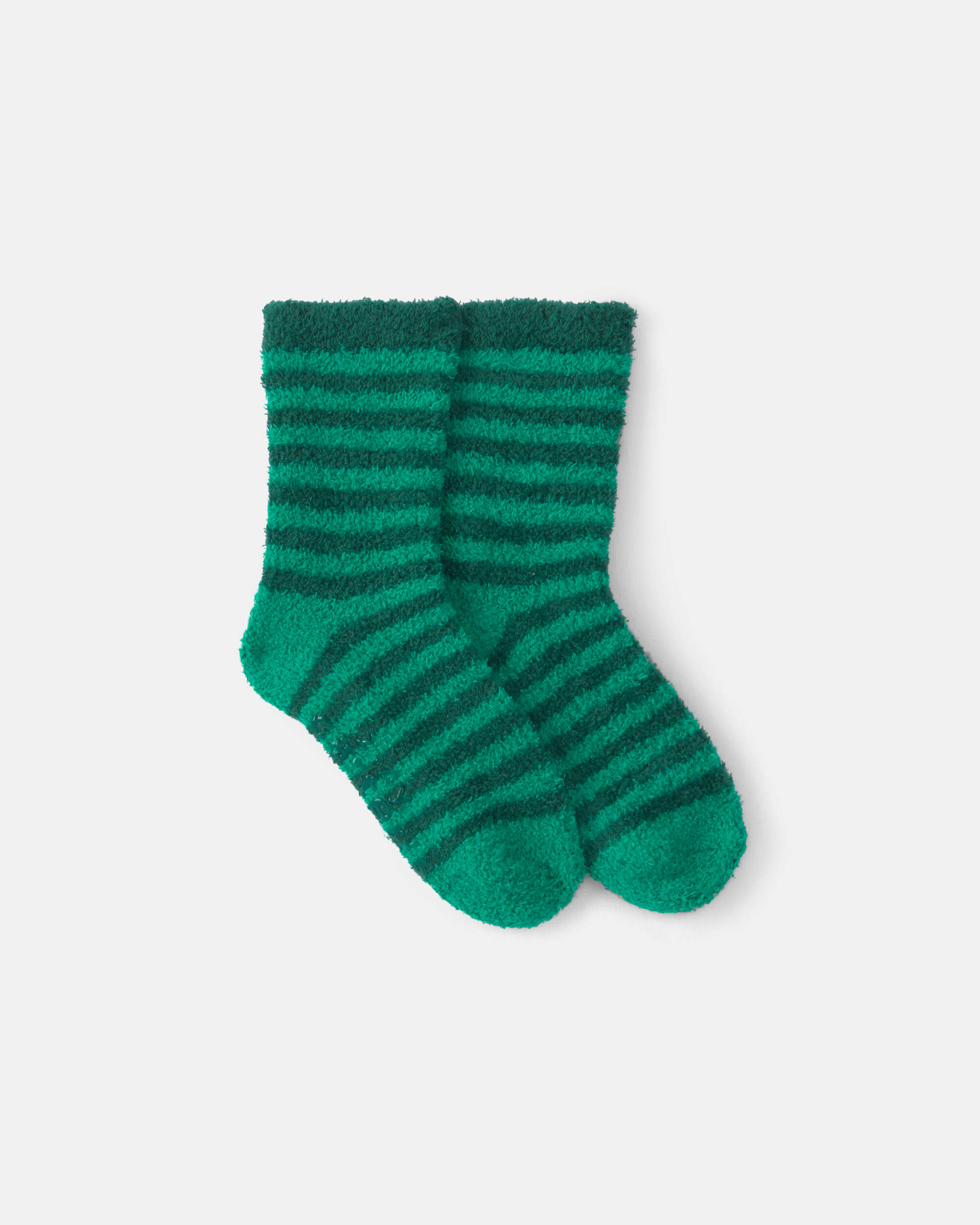 Toddler Striped Christmas Cozy Socks - Green