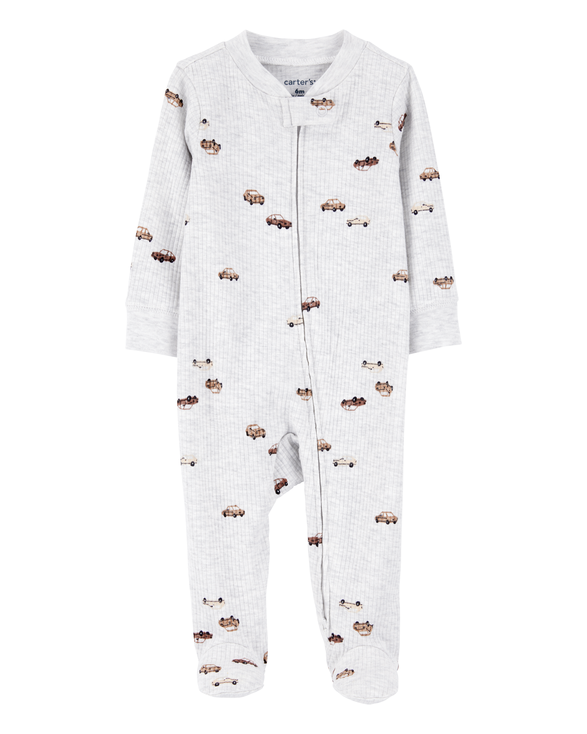 Baby Boy Car 2-Way Zipper Textured Sleeper