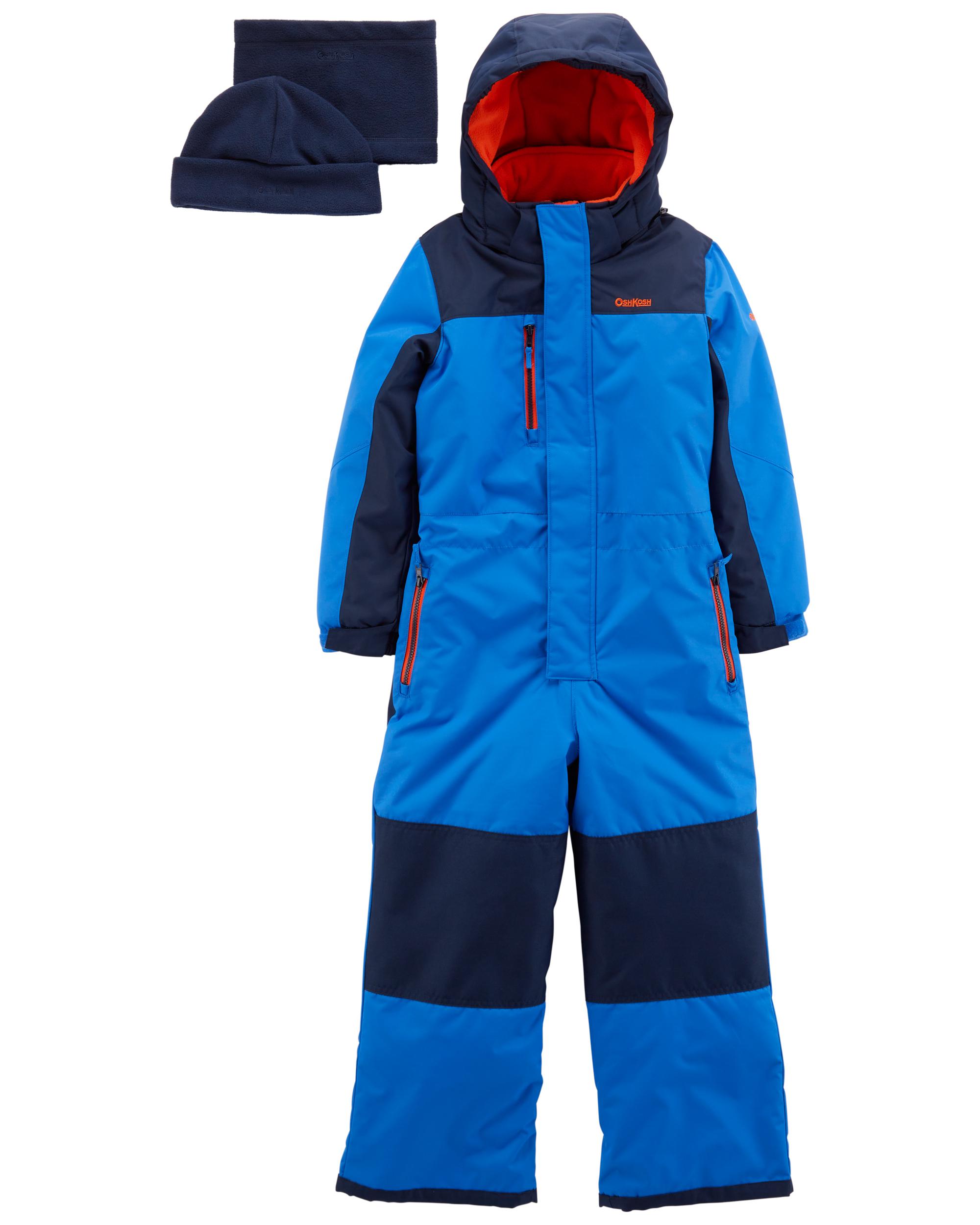 Kid 1-Piece Snowsuit With Bonus Hat And Neck Warmer | Carter's
