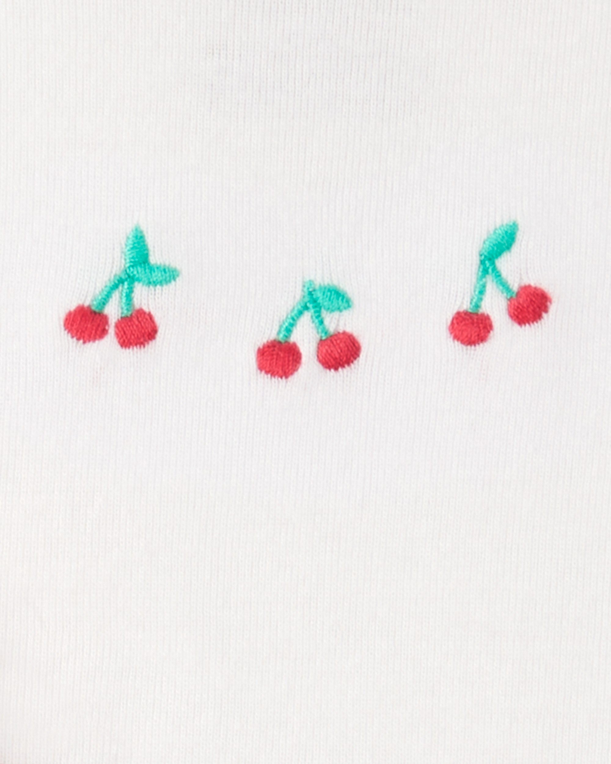 Baby Girl 3-Piece Cherry Quilted Cardigan Outfit Set - Pink