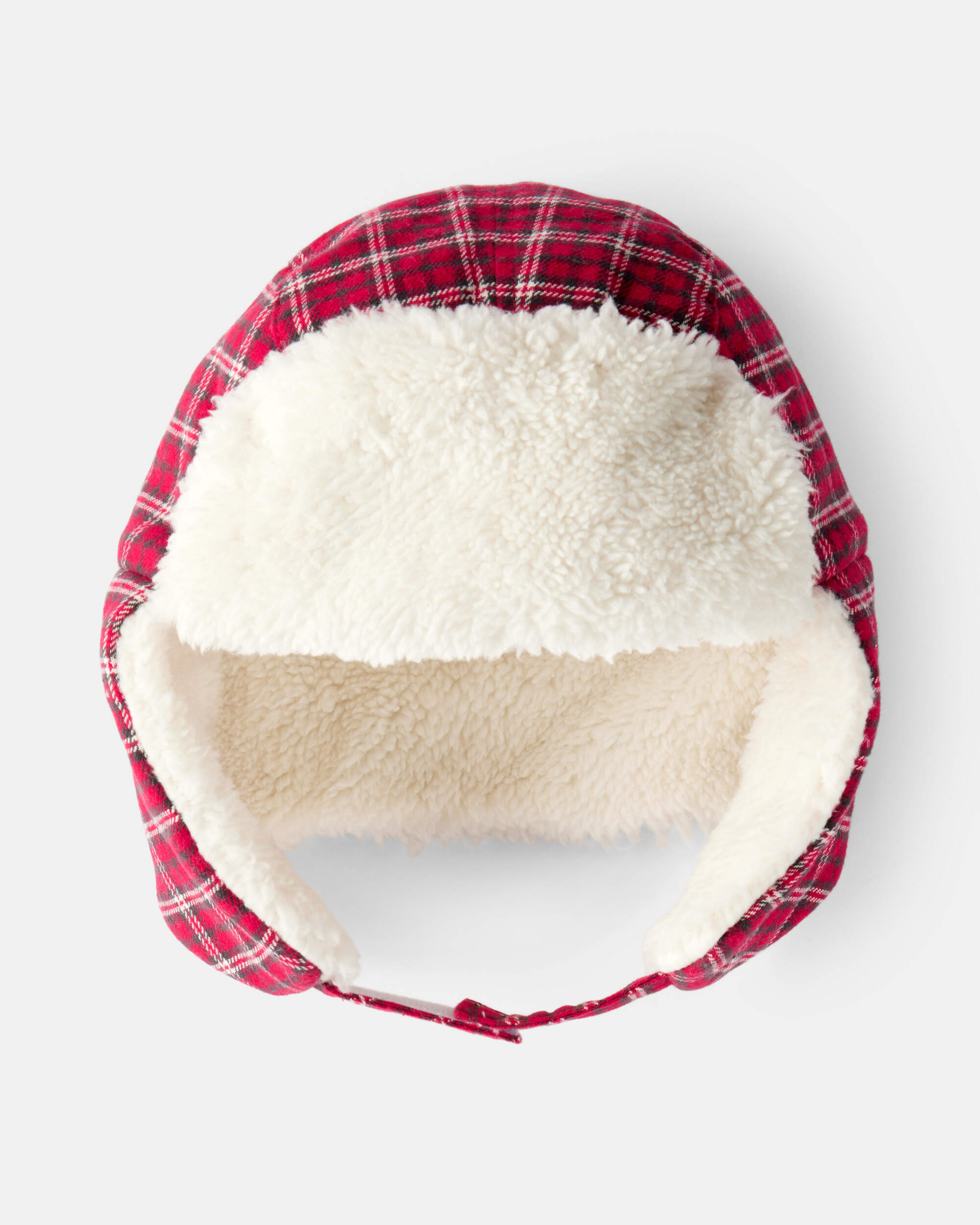 J.Crew Vintage White Tartan Shearling Plaid Trapper Hat with Ear Flaps S/M Sterkowski LUMBERJACK Harris Tweed Trapper Hat Earflap  main image 2