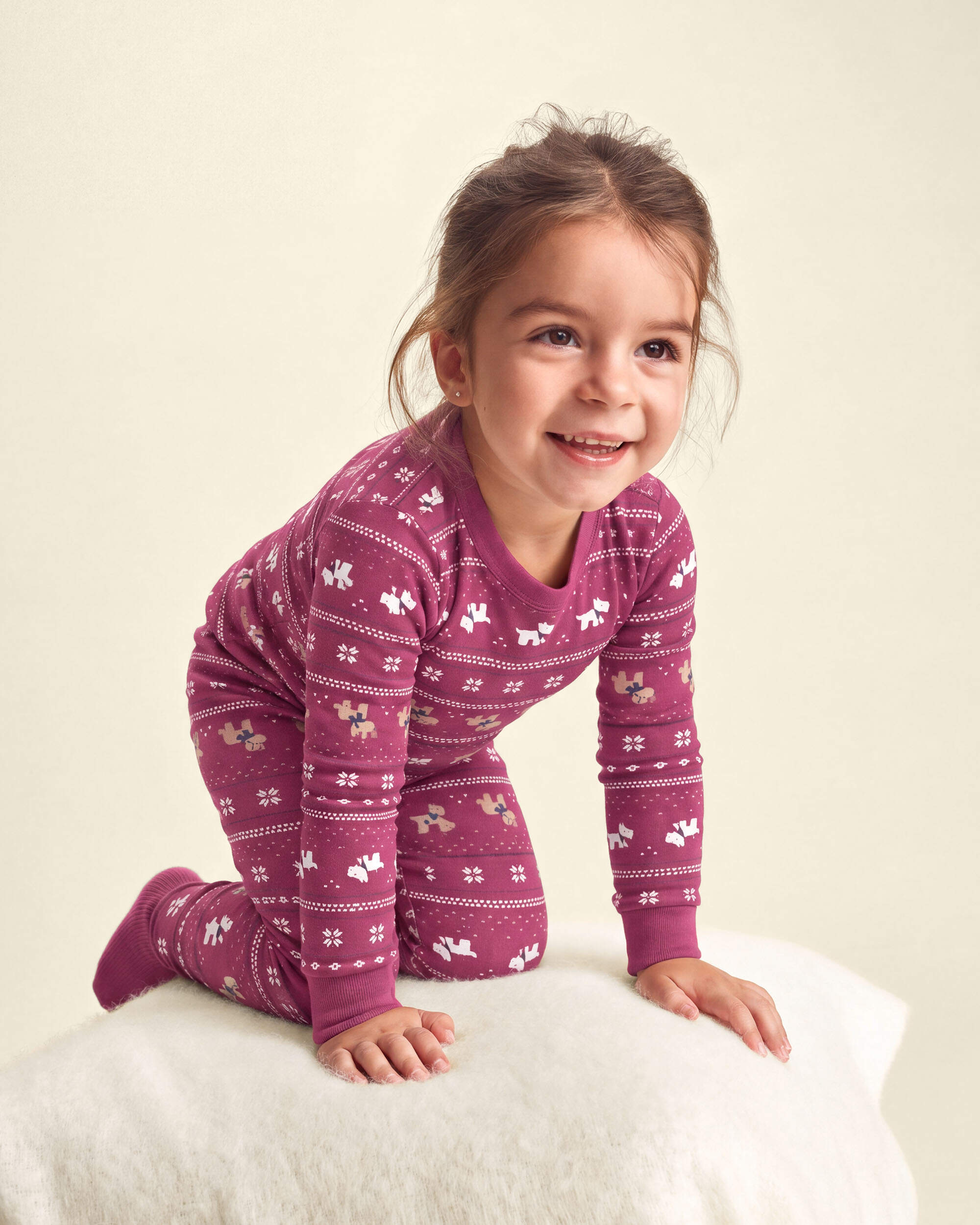 Toddler 2-Piece Fair Isle Christmas PurelySoft™ Snug Fit Pyjama Set - Burgundy