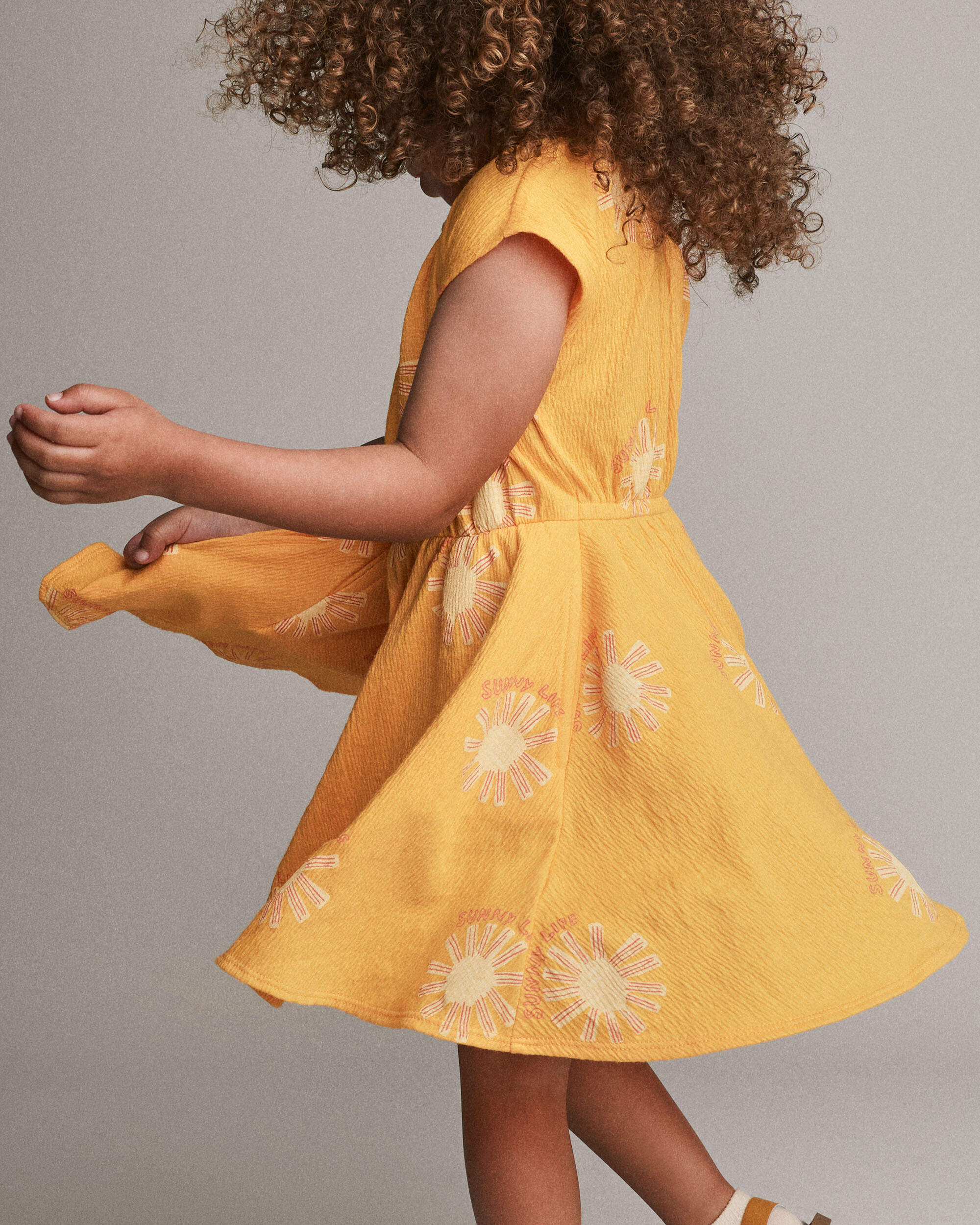 Toddler Girl Avenue Twirl™ Dress Sunny Life Print - Golden Yellow