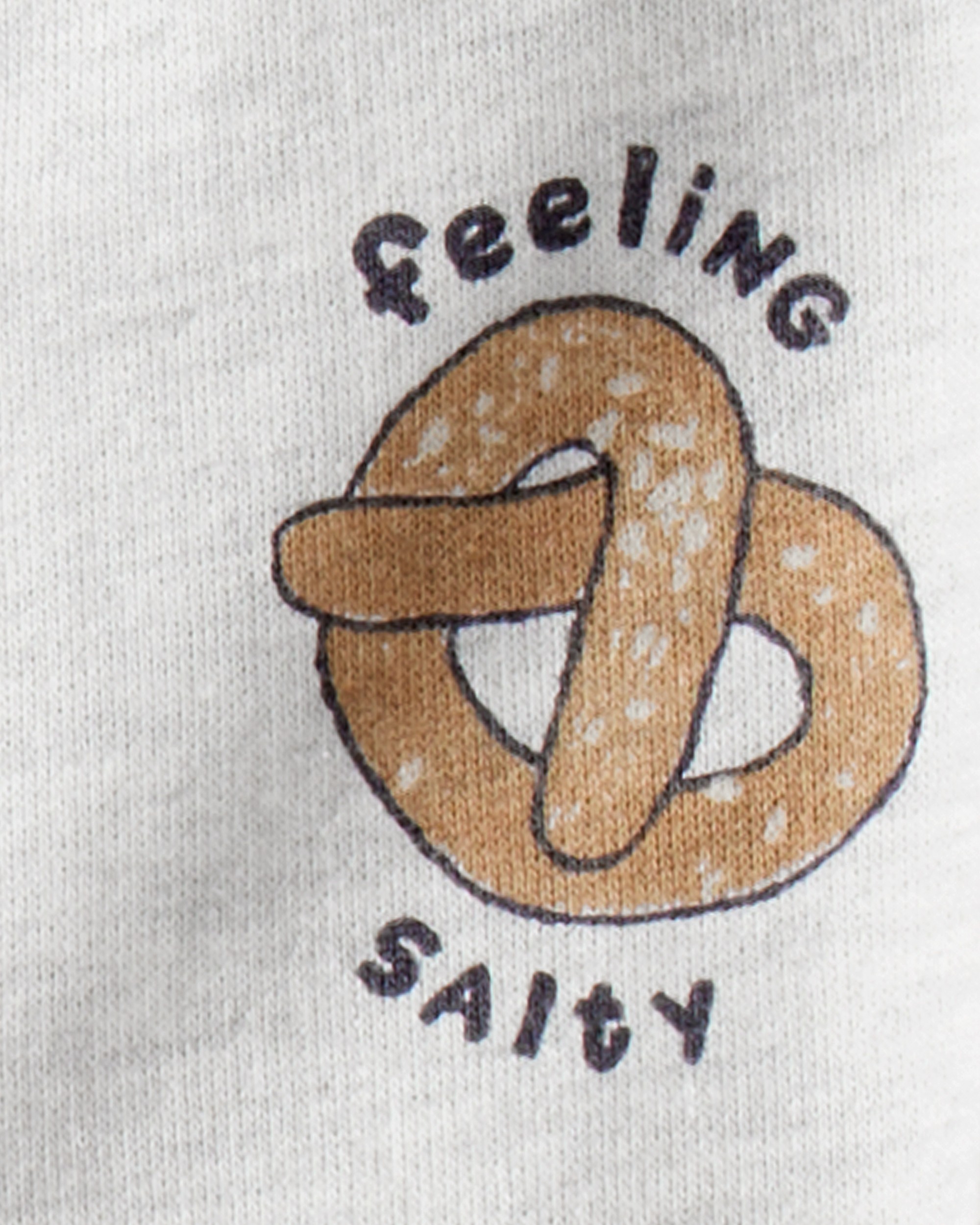 Baby Boy 3-Piece 'Feeling Salty' Pretzel Jacket Outfit Set - Grey/Brown