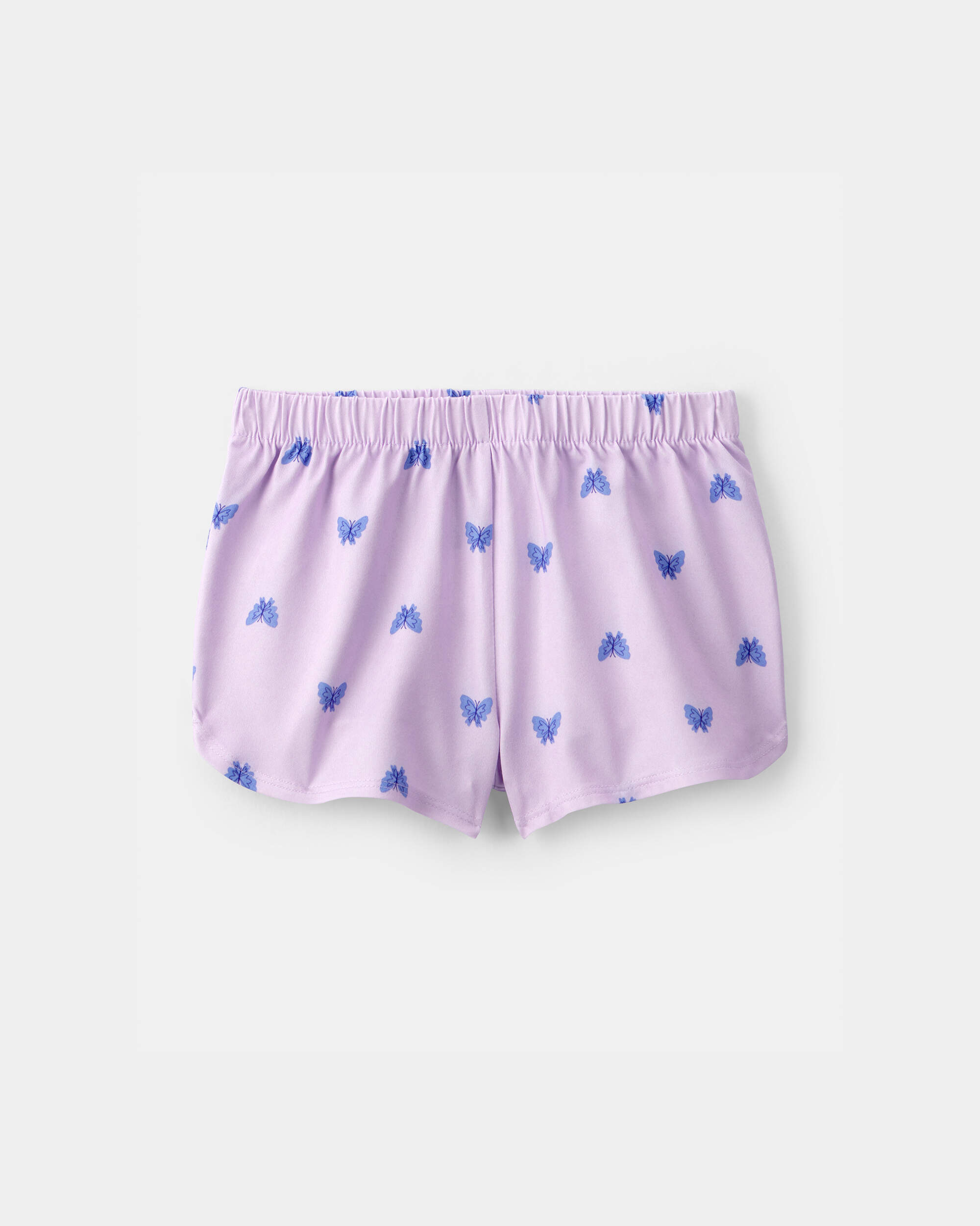 Toddler Girl Butterfly Short-Sleeve Loose Fit 2-Piece pyjama Set - Purple