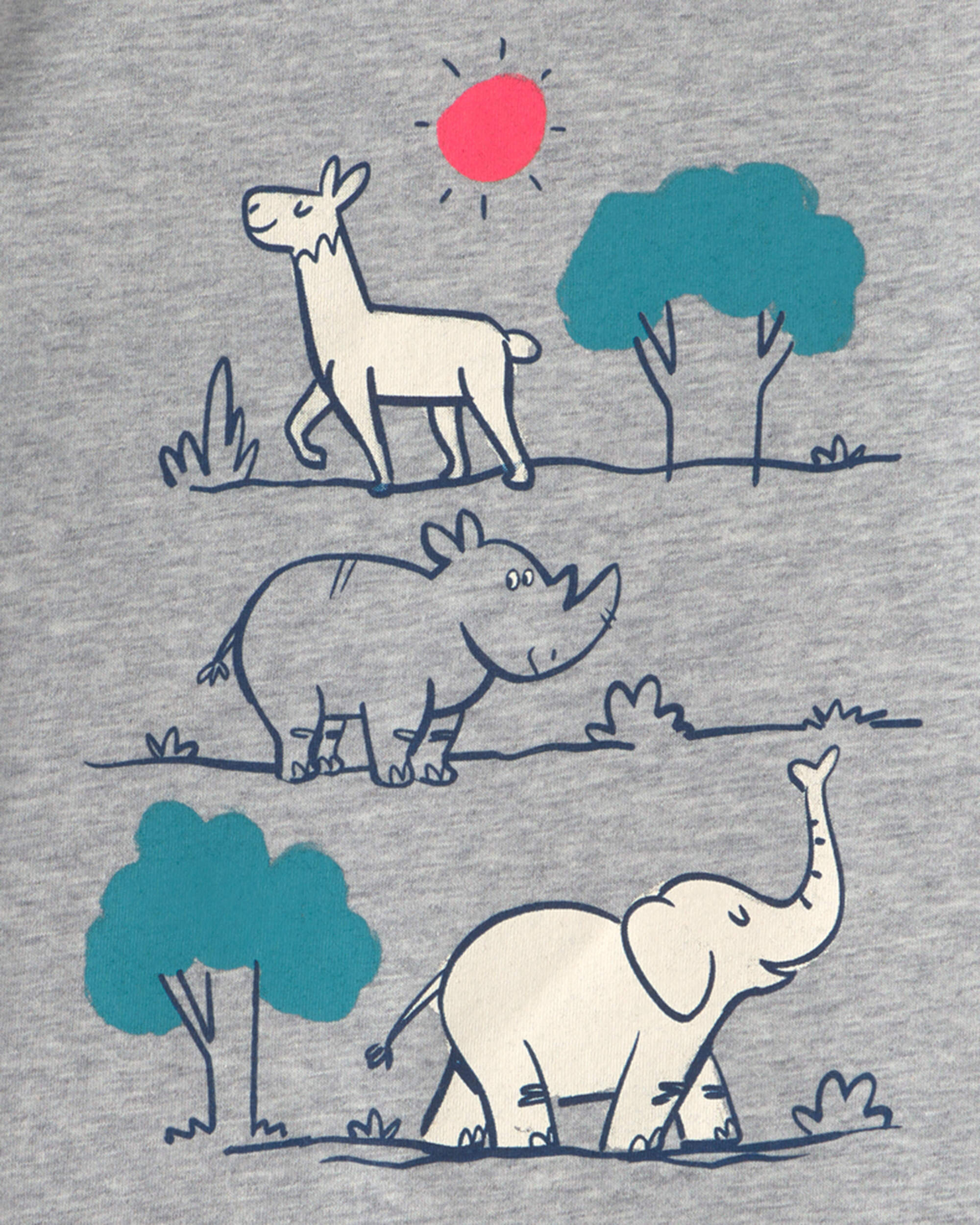 Toddler Boy Zoo Animal Graphic Tee - Grey