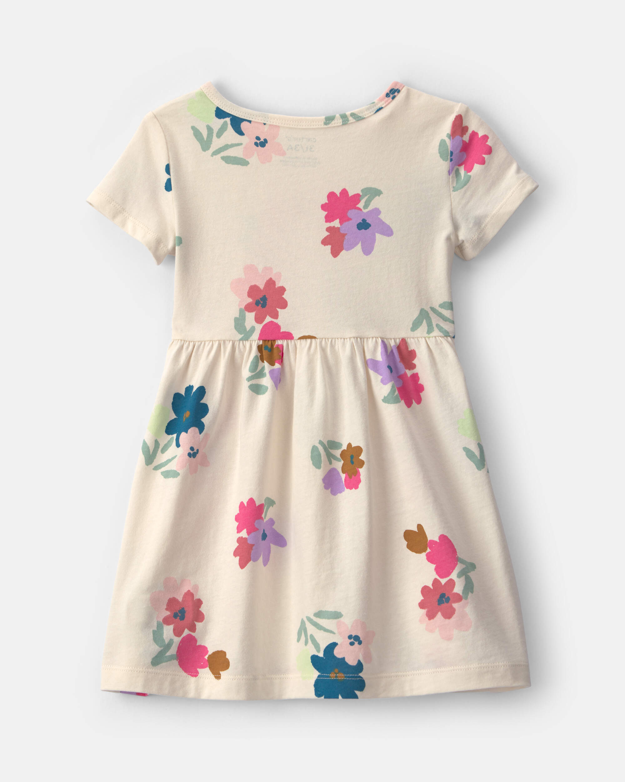 Toddler Girl Floral Short-Sleeve Dress - Cream