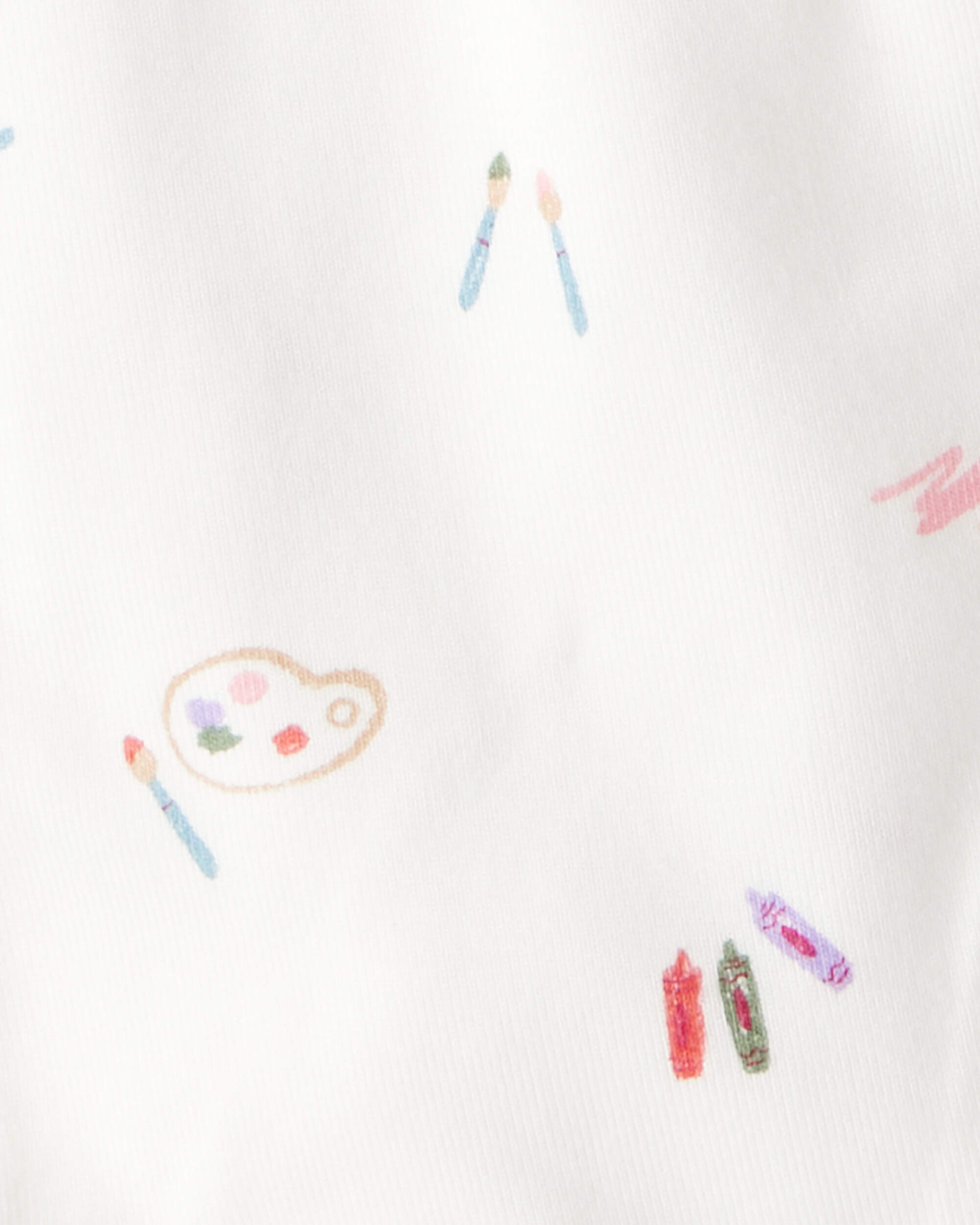 Baby Girl Paint Print PurelySoft Pull-On Pants - White/Purple