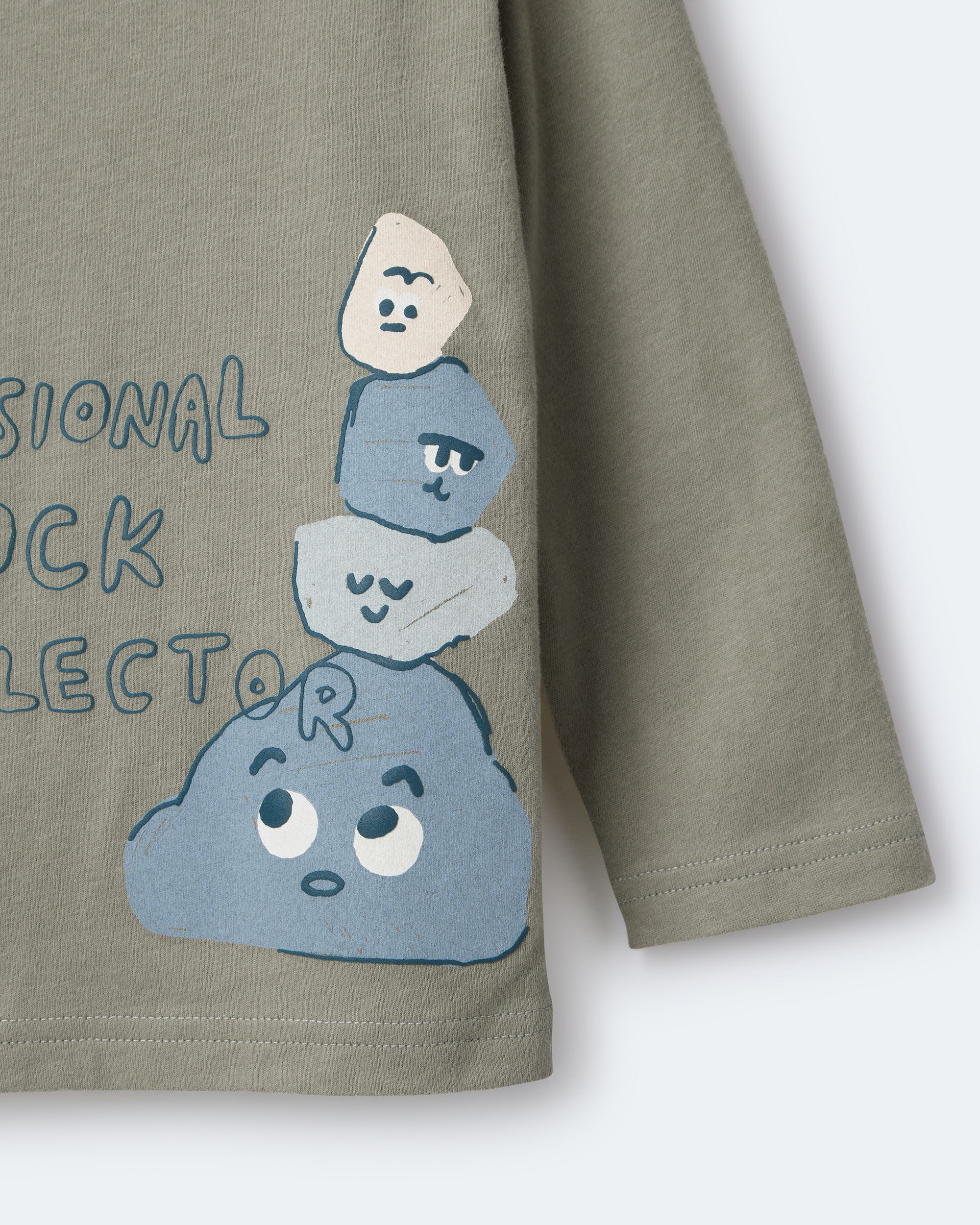 Toddler Rock Collector Long-Sleeve Relaxed Graphic Tee - Olive