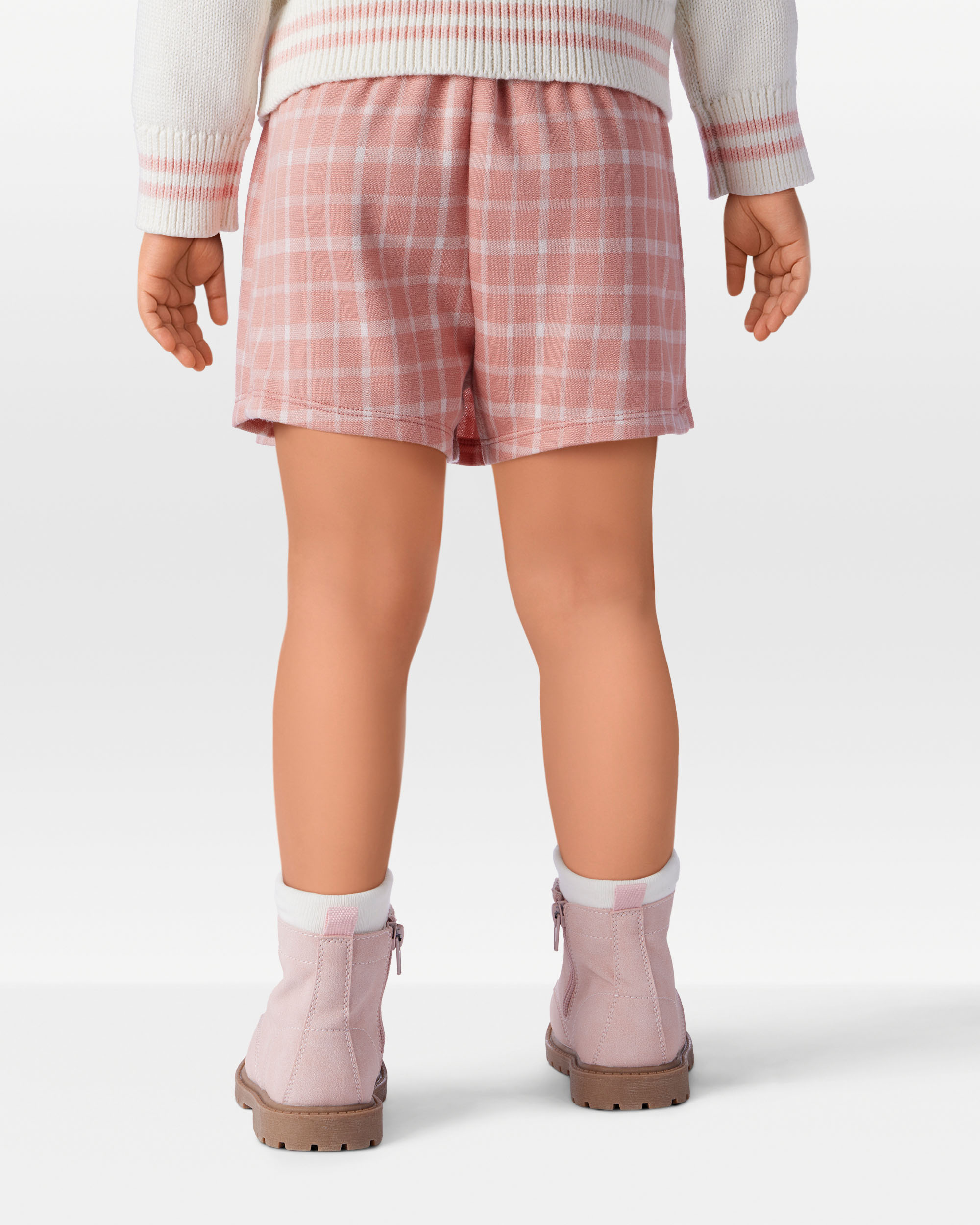 Toddler Girl Plaid Knit Skort - Pink