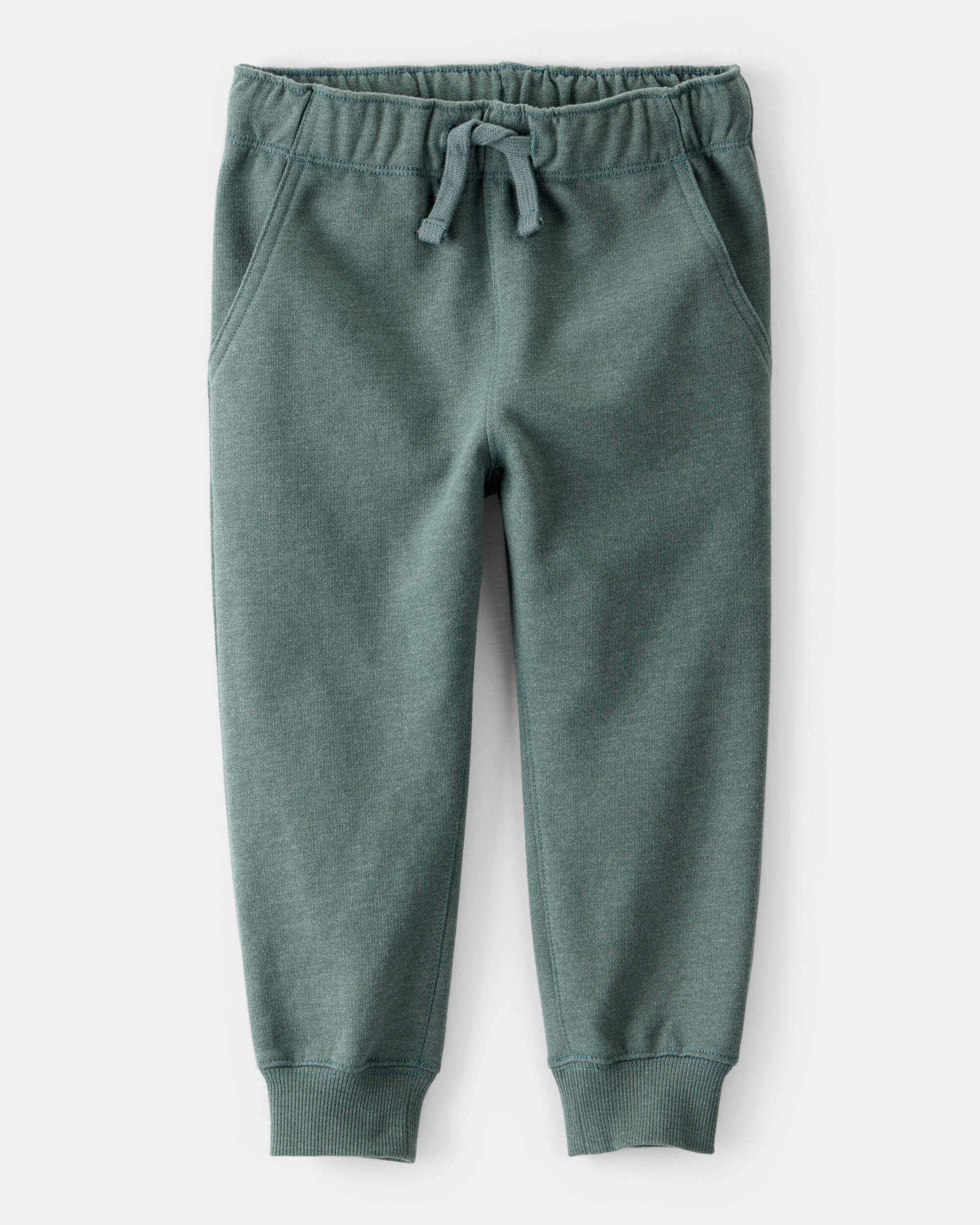 Toddler Boy Solid Fleece Cotton Jogger - Green