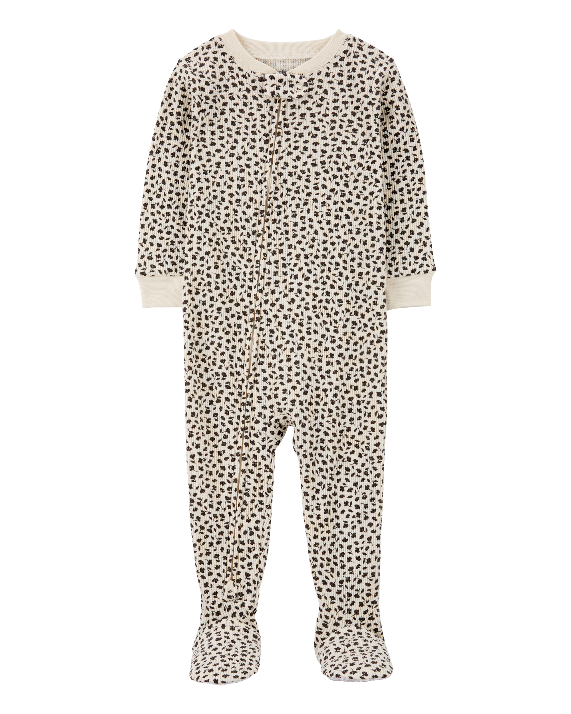 Toddler 1-Piece Floral Thermal Footie Pyjamas