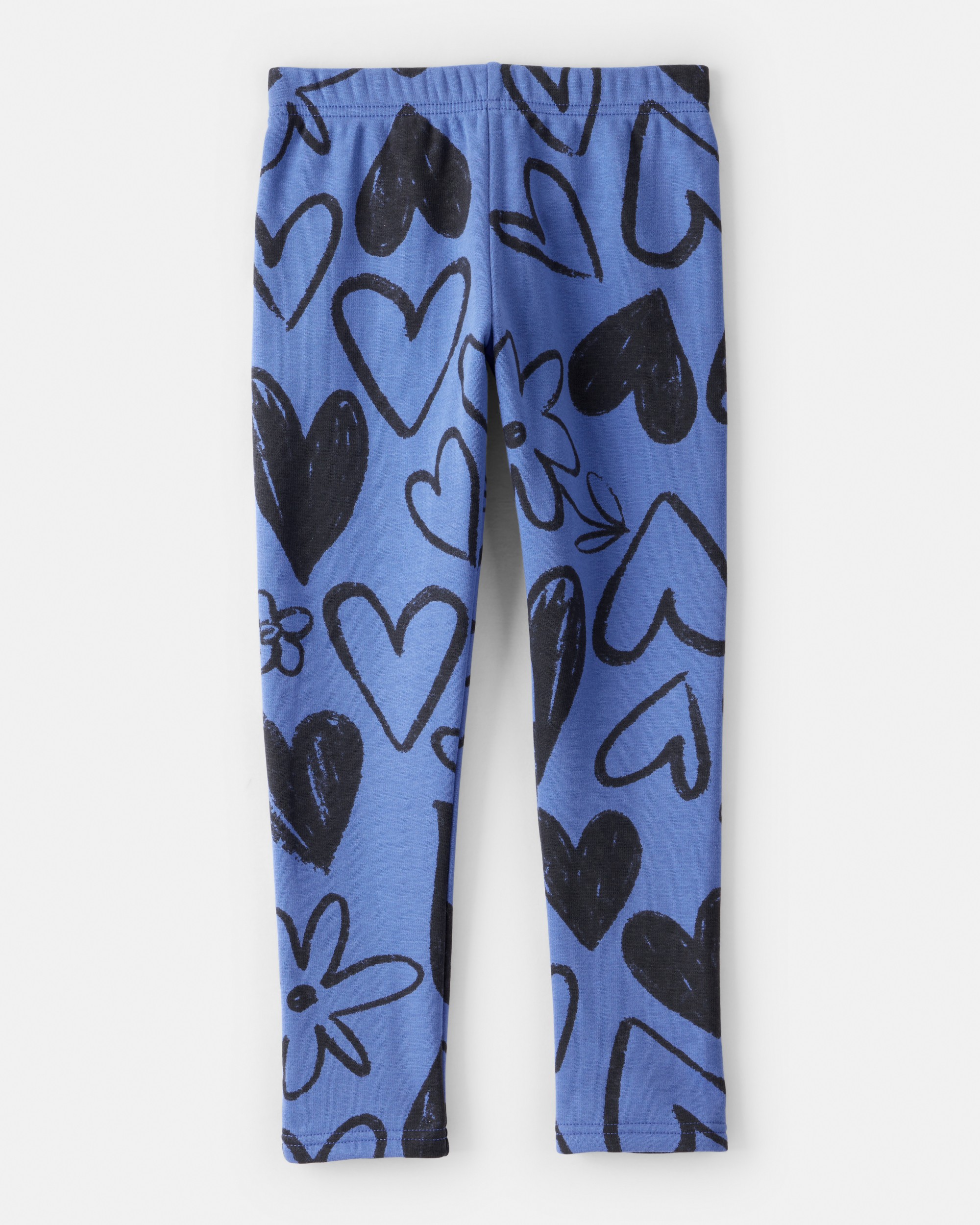 Girls Heart Pull-On Stretch Cozy Leggings - Blue