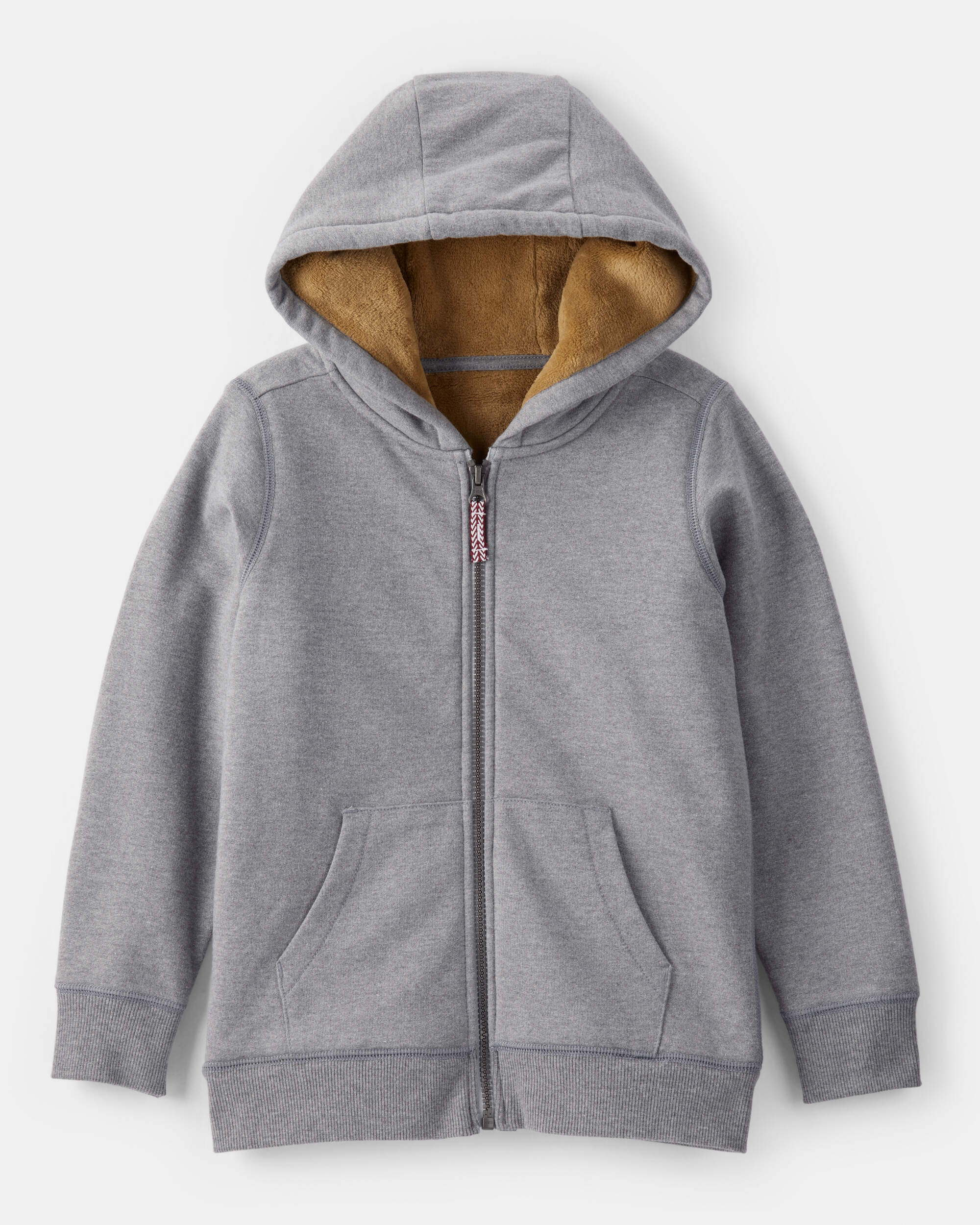 Boys Long-Sleeve Hooded Zip-Up Jacket - Grey